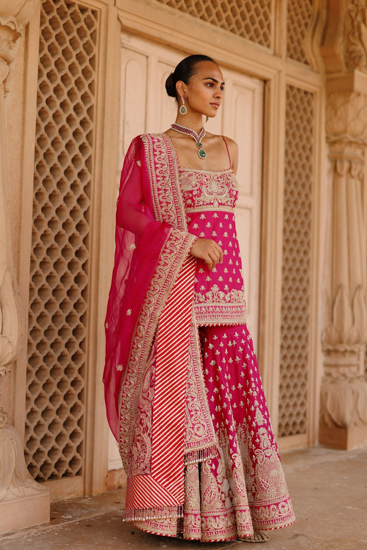 Nisbat Pink Sharara Set