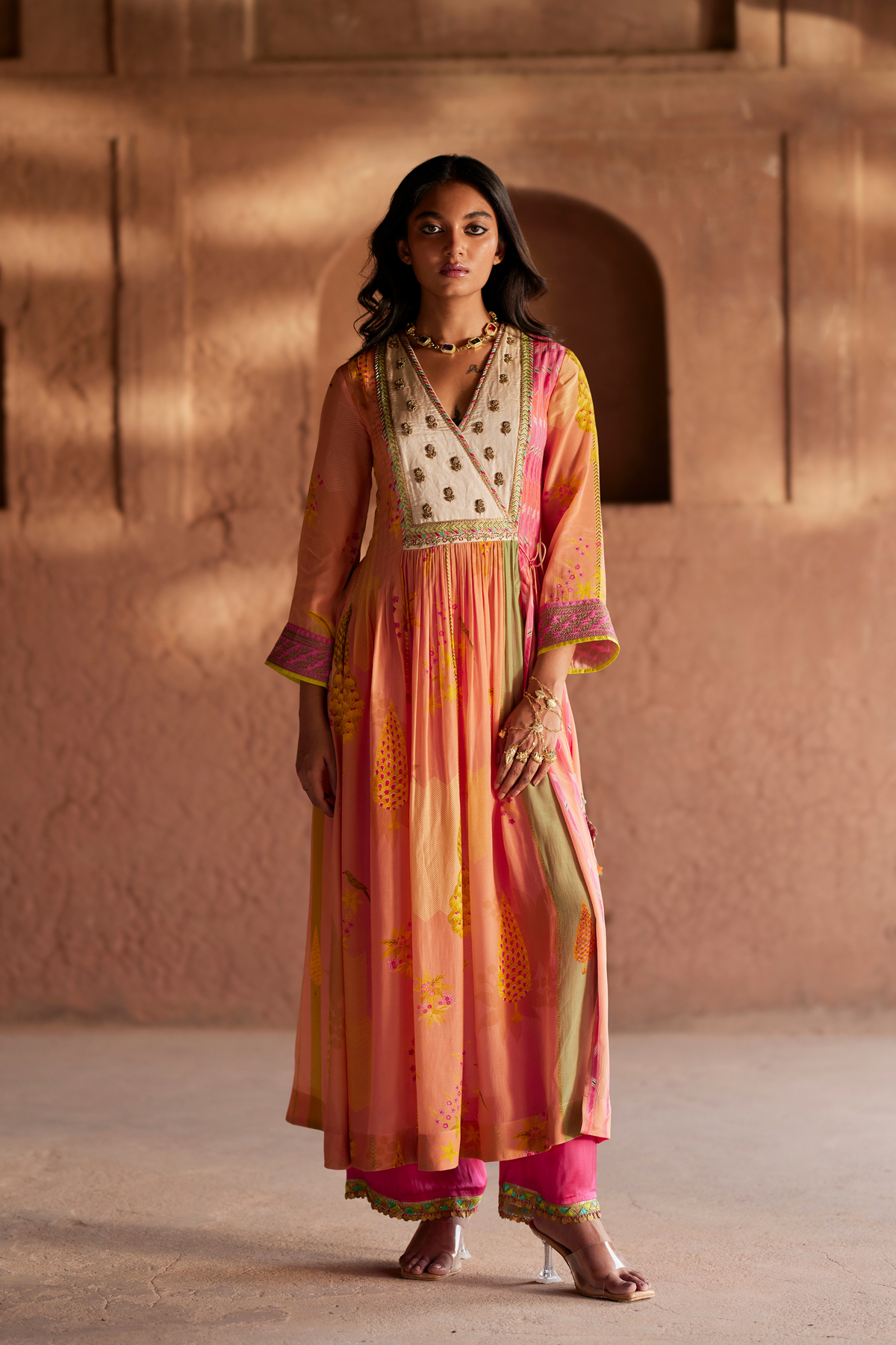 Nadira Pinkish Peach Kurta Set