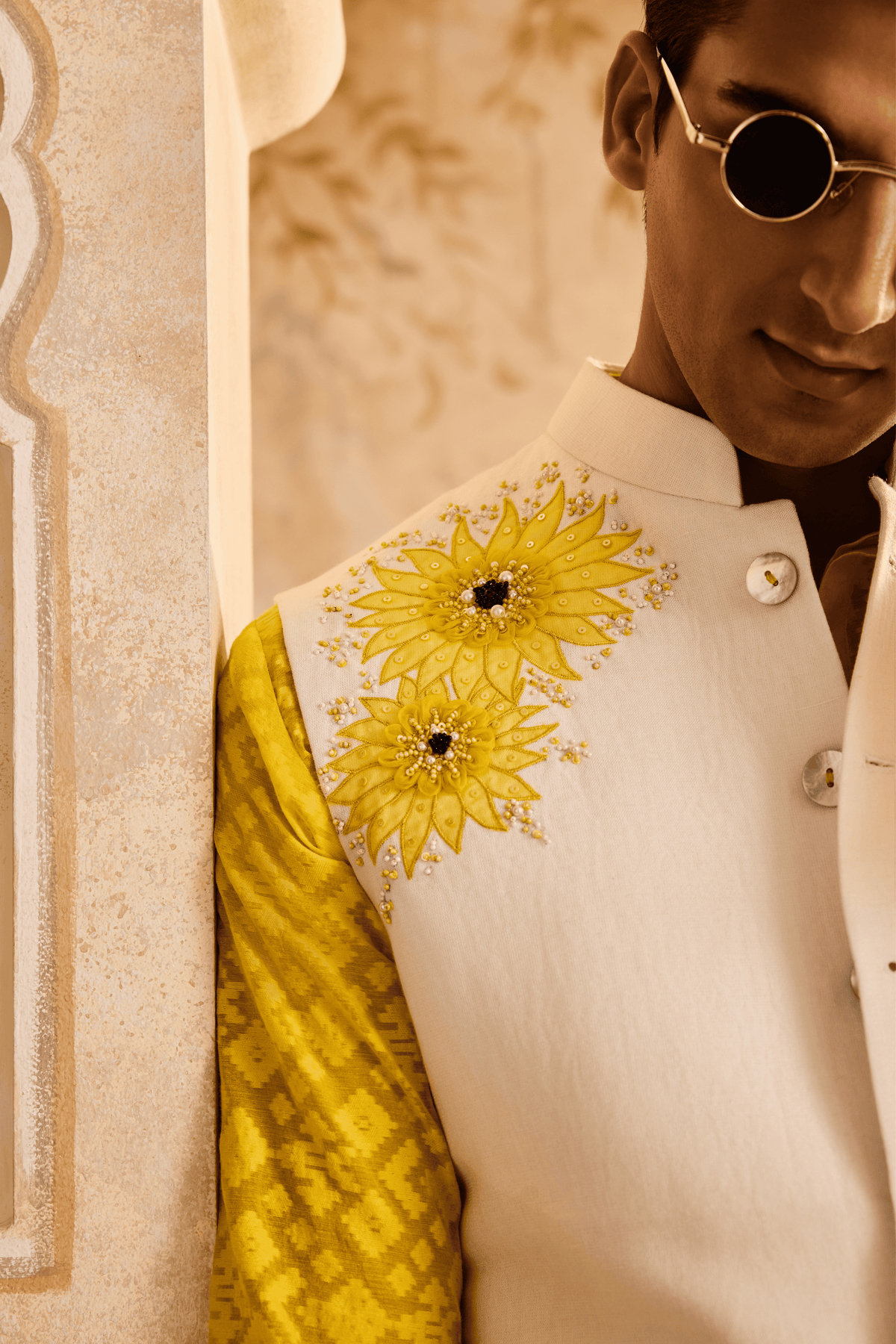 Floral Bundi Yellow Kurta Set