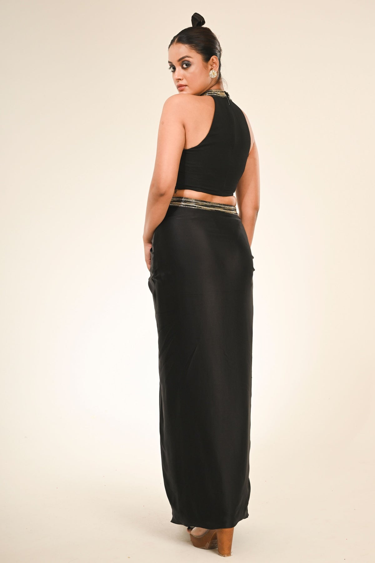 Midnight Drape Skirt Set