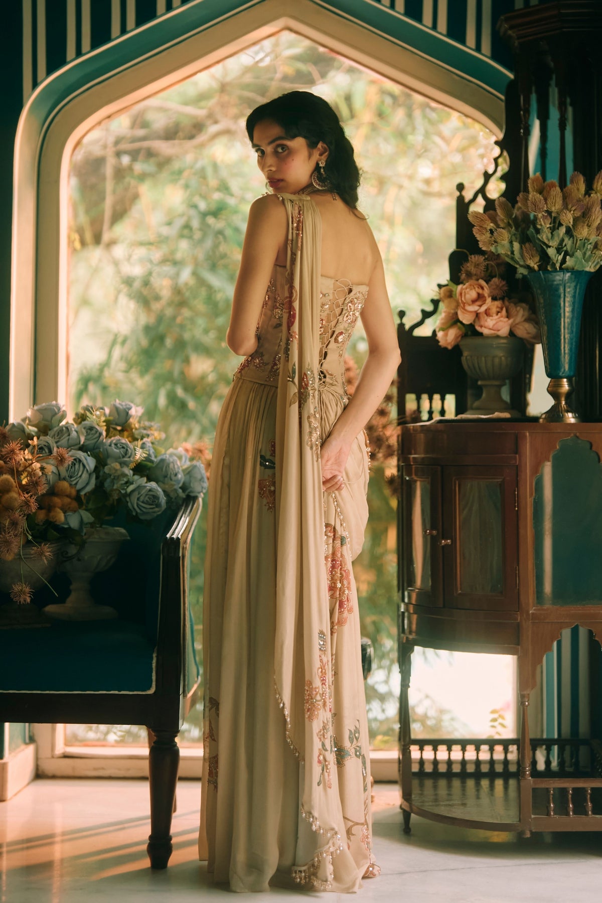 Magnolia Draped Saree Set