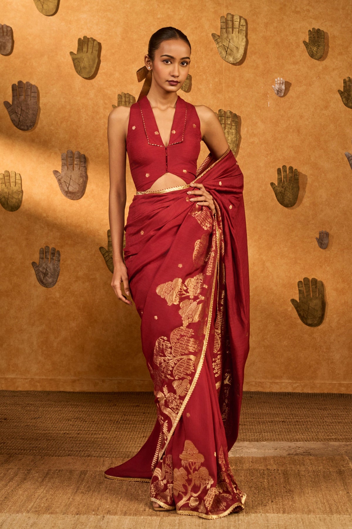 Red Zen Saree