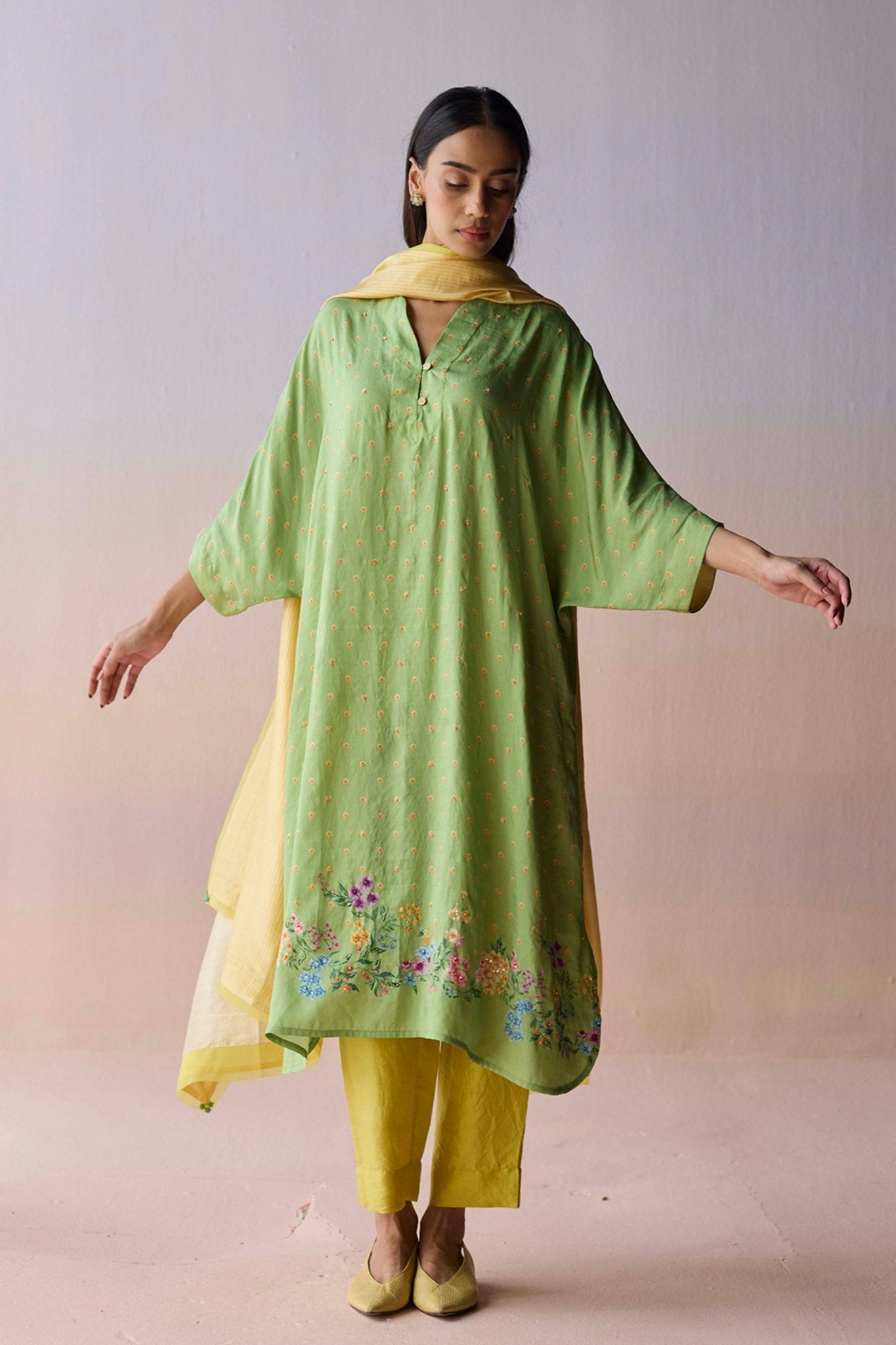 Morning Whisper Kurta and Pants - Surmaye - Elahe