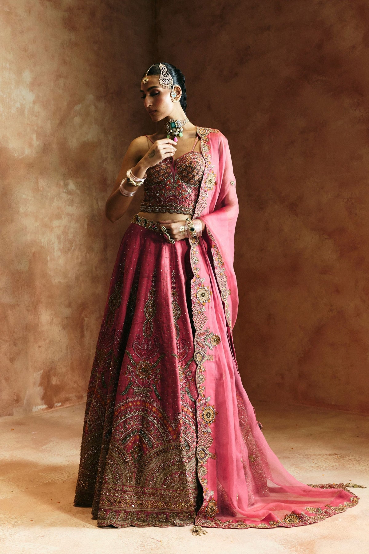 Carrot Zardozi Sindh Lehenga Set