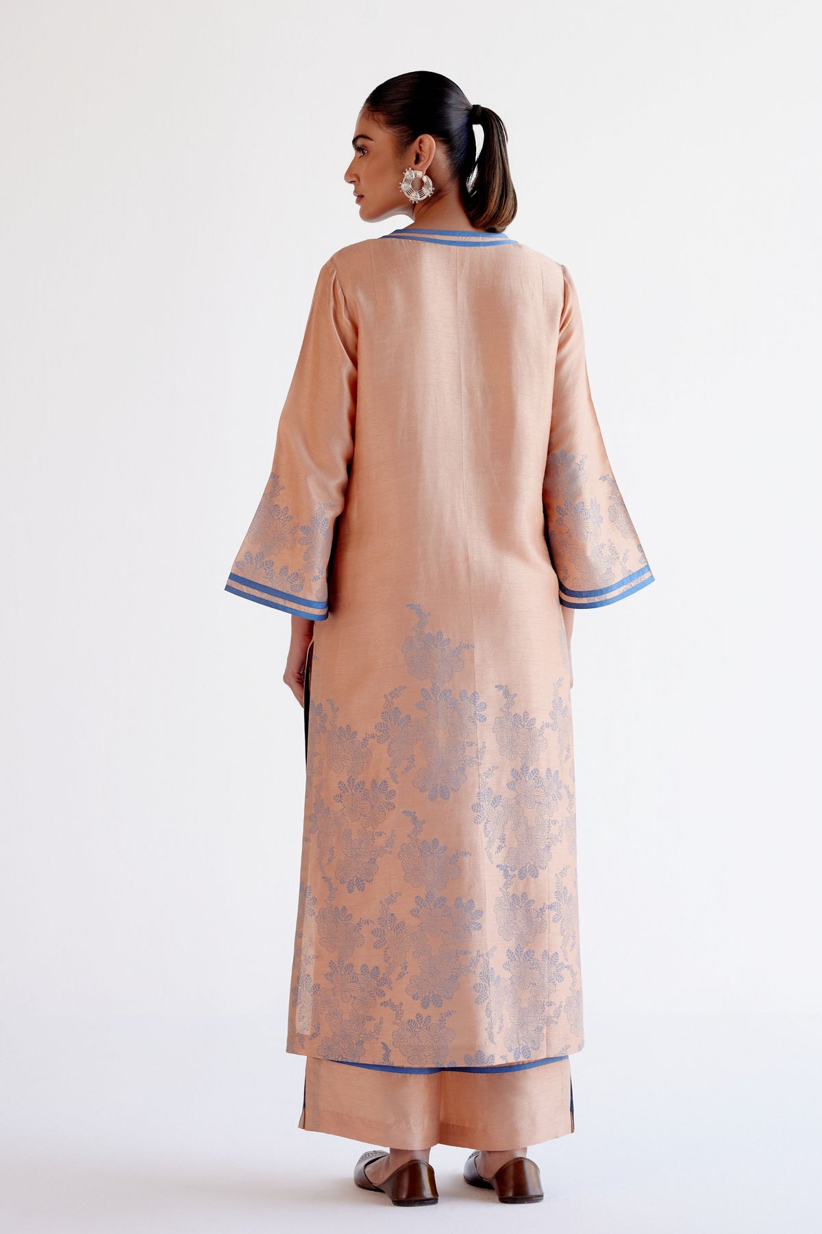 Caramel Block Print Kurta Set