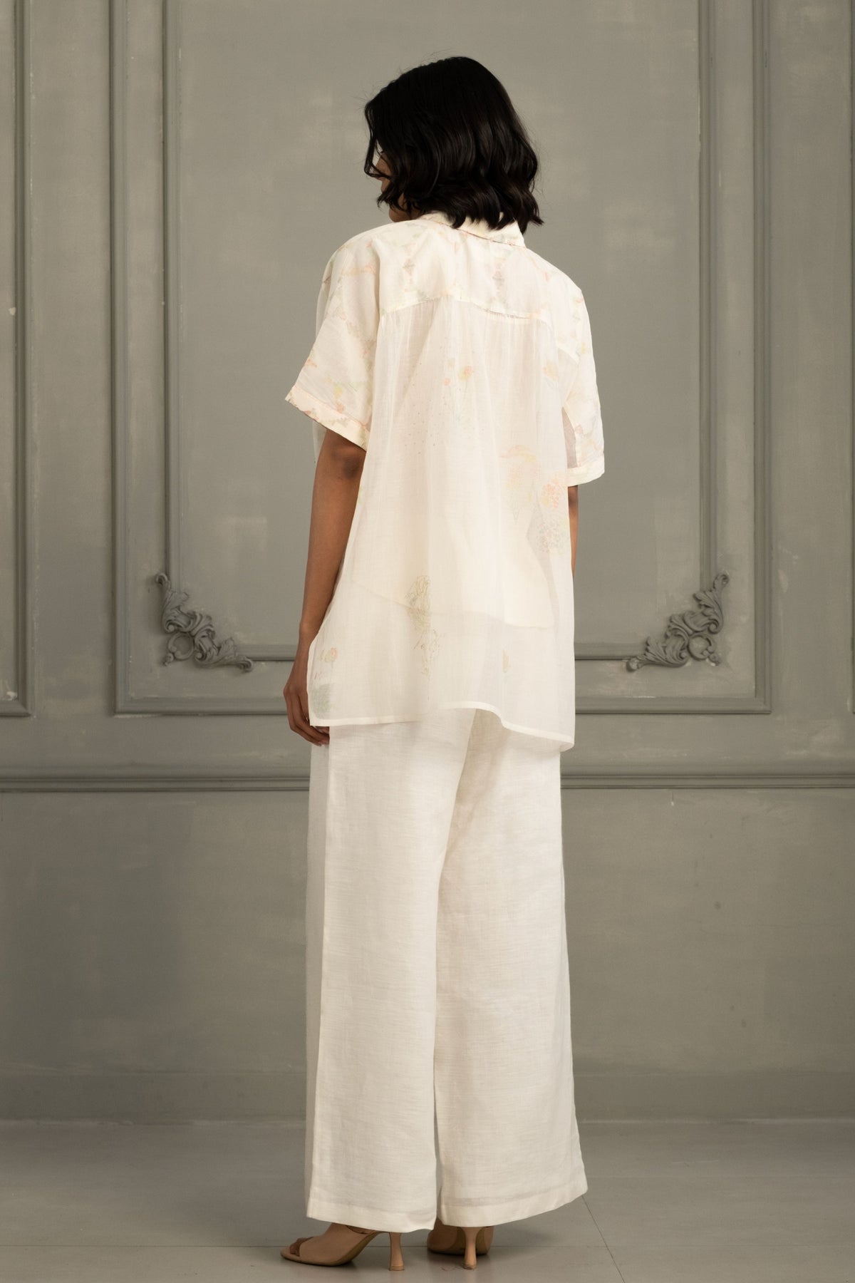 Ivory Chanderi Shirt Set