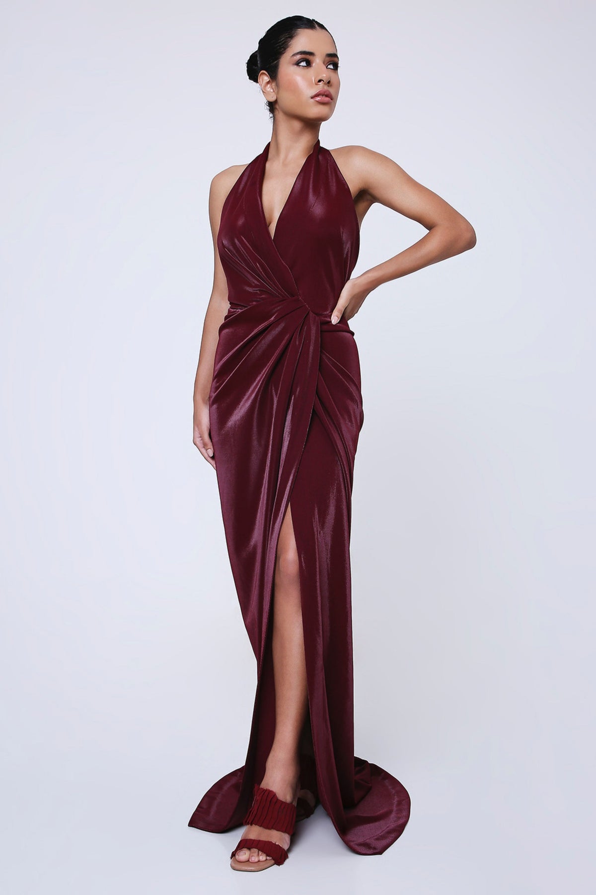 Bordeaux Cowl Dress