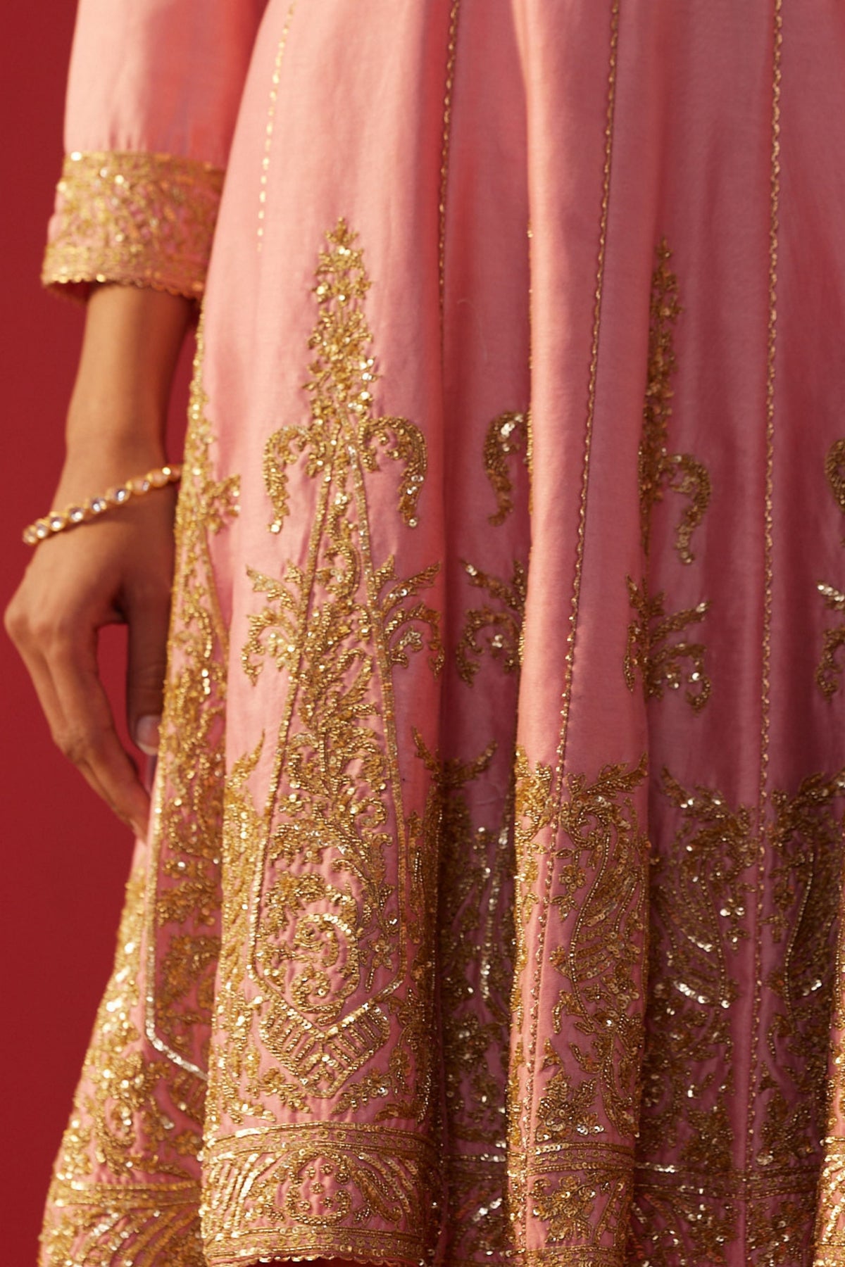 Pink Chanderi Kurta Set