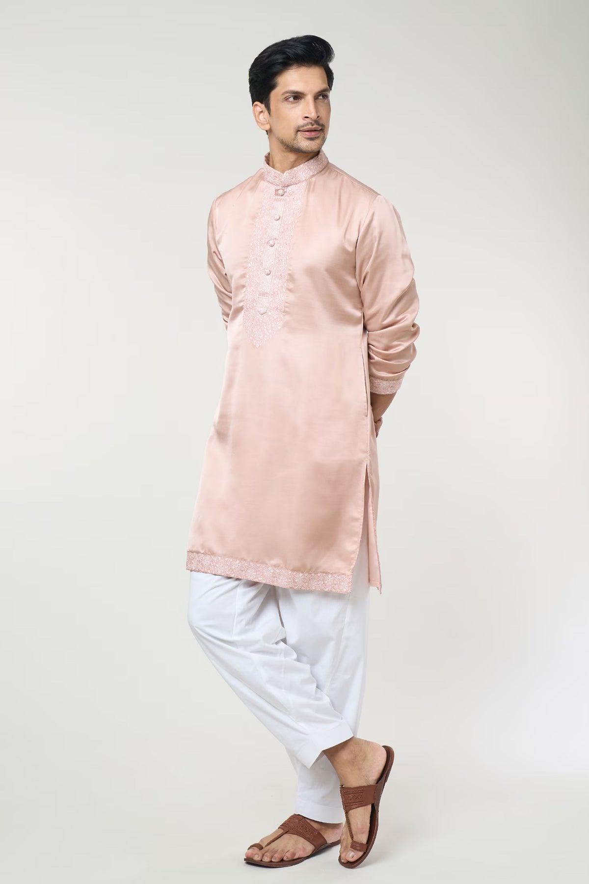Dusty Rose Embroidred Kurta Set