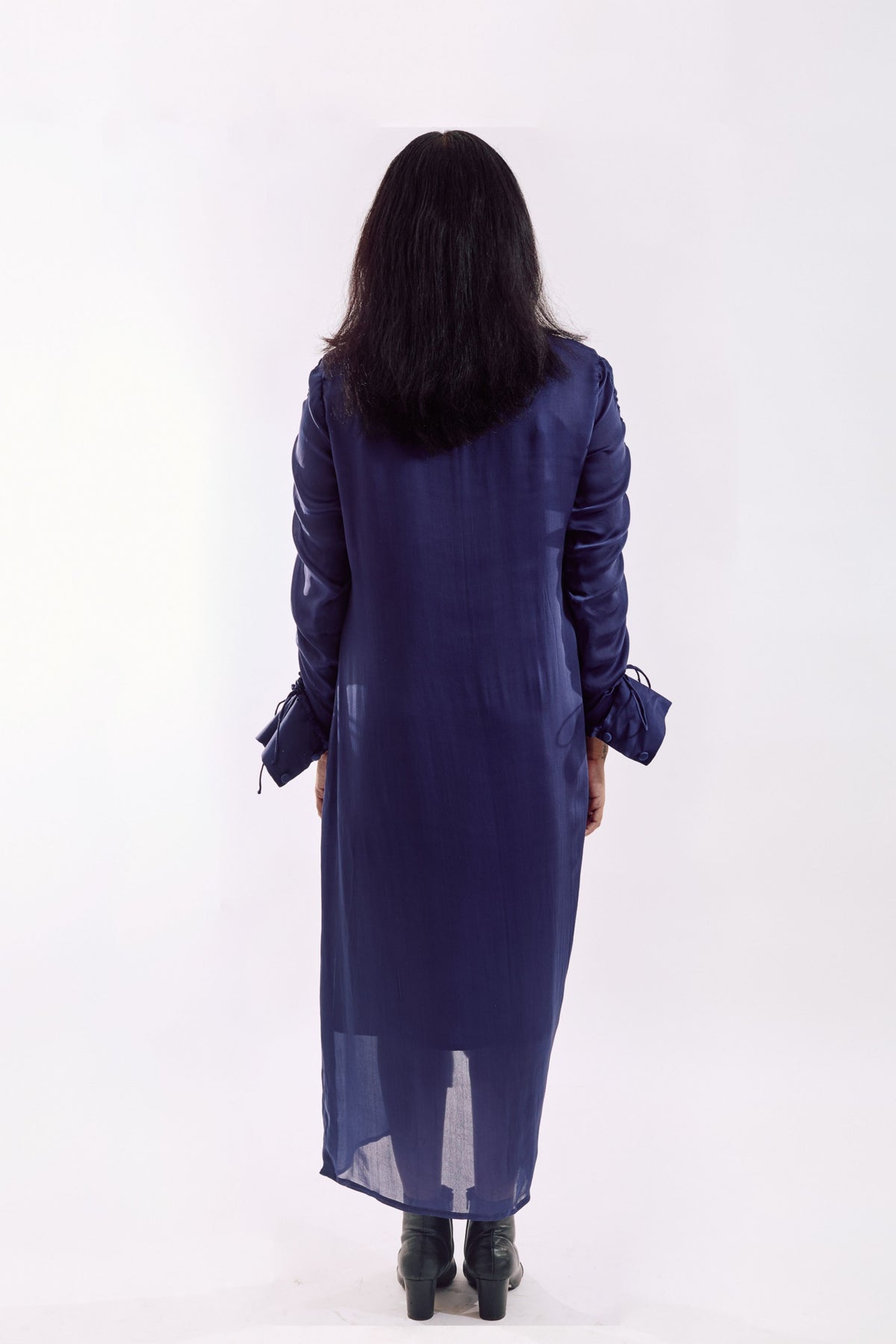 Indigo Drapped Sequin Dress