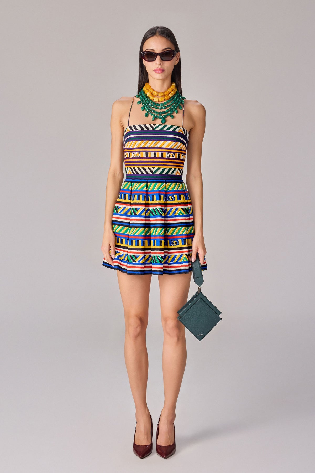 Green Yellow Stripe Fifi Dress