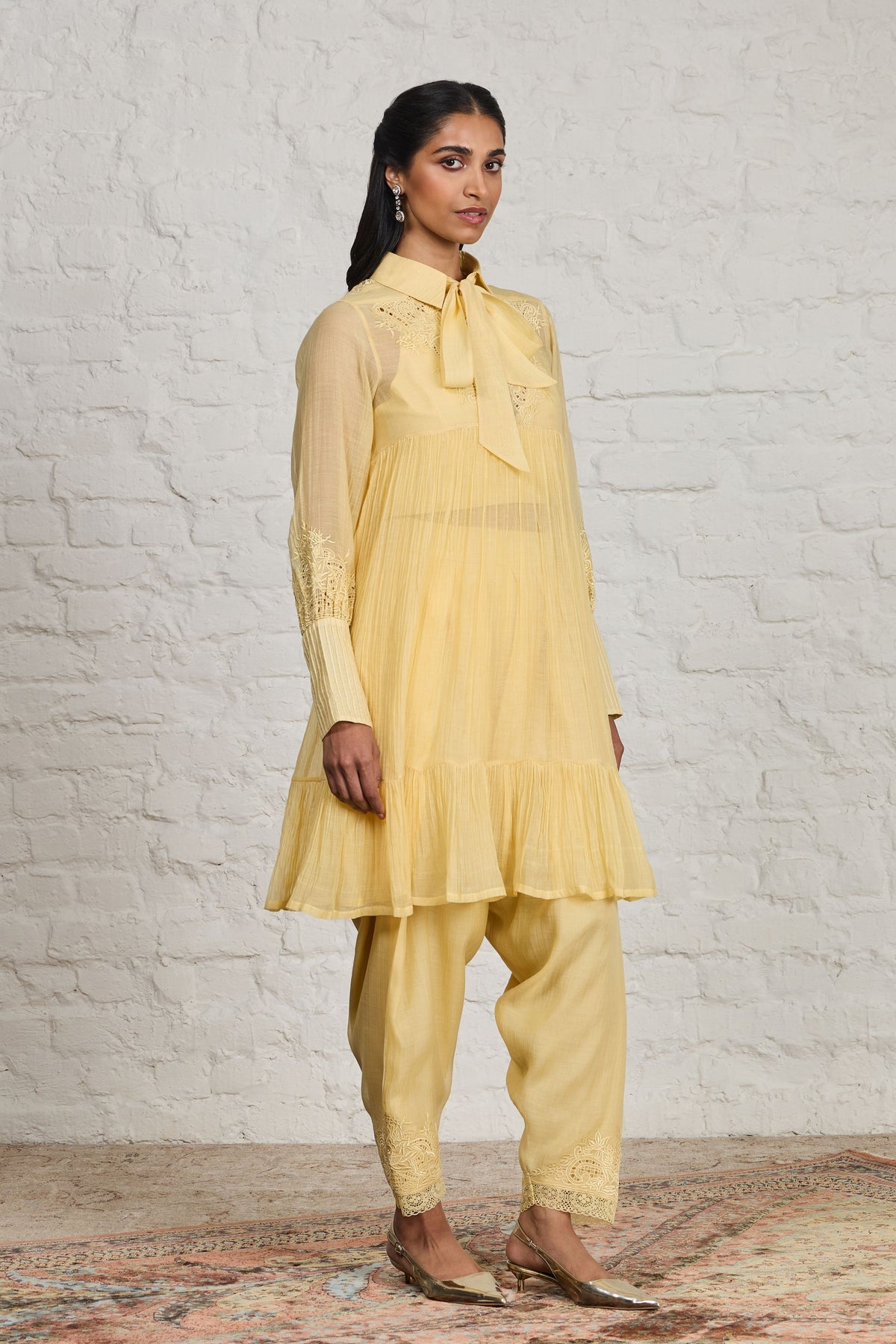 Cora Yellow Tunic Set
