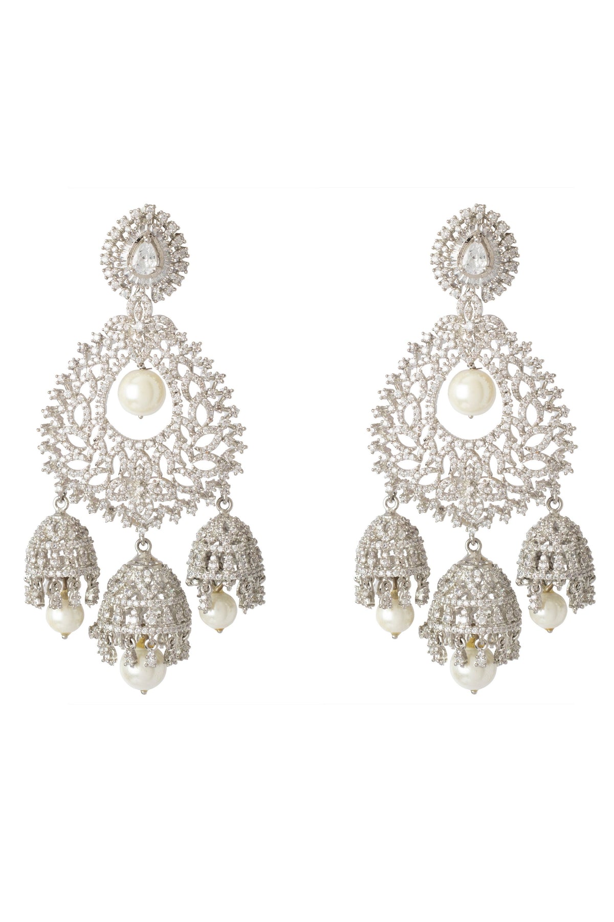 Silver Plated Zircon Earrings