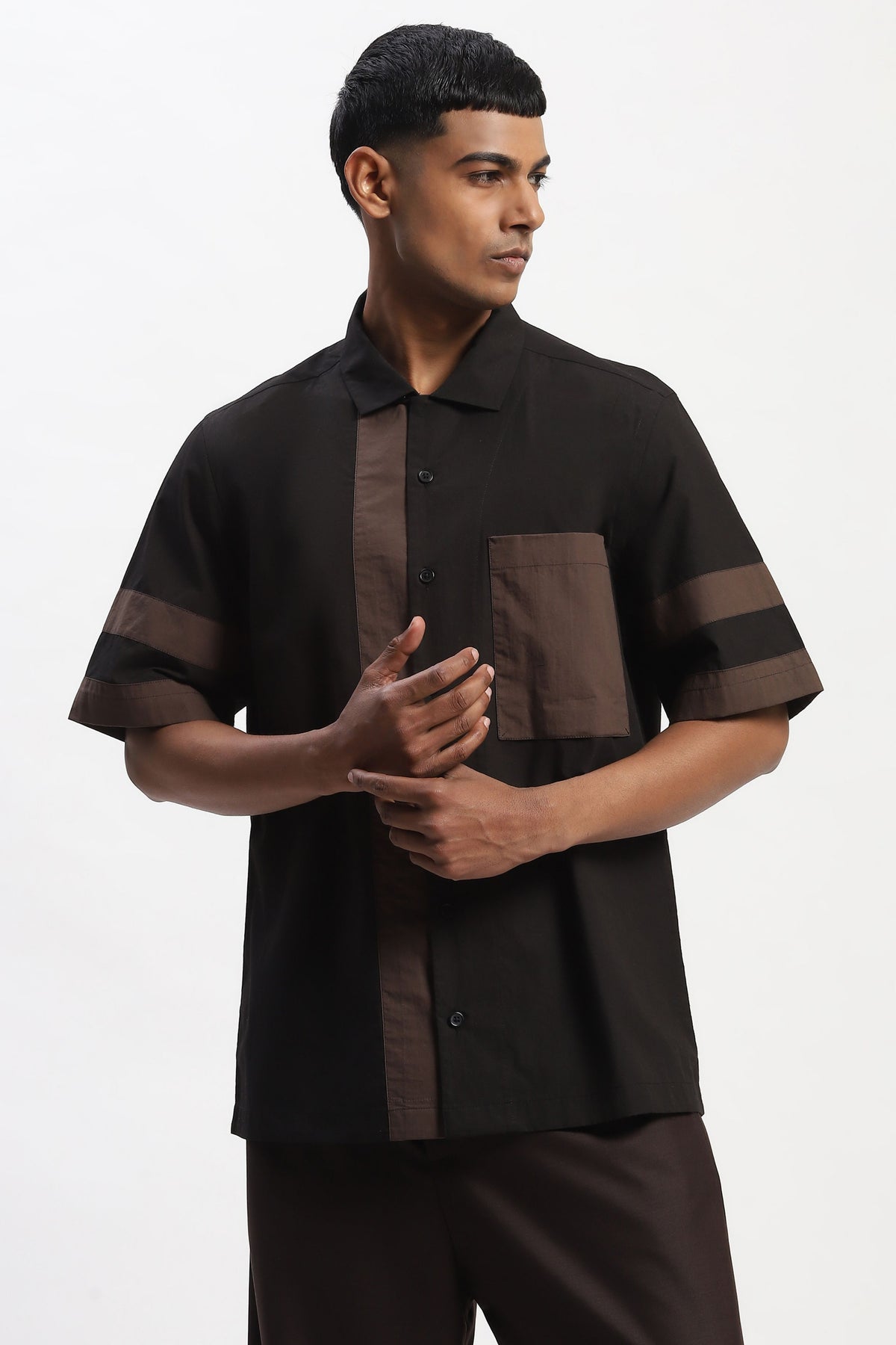 Black Patchwork Shirt