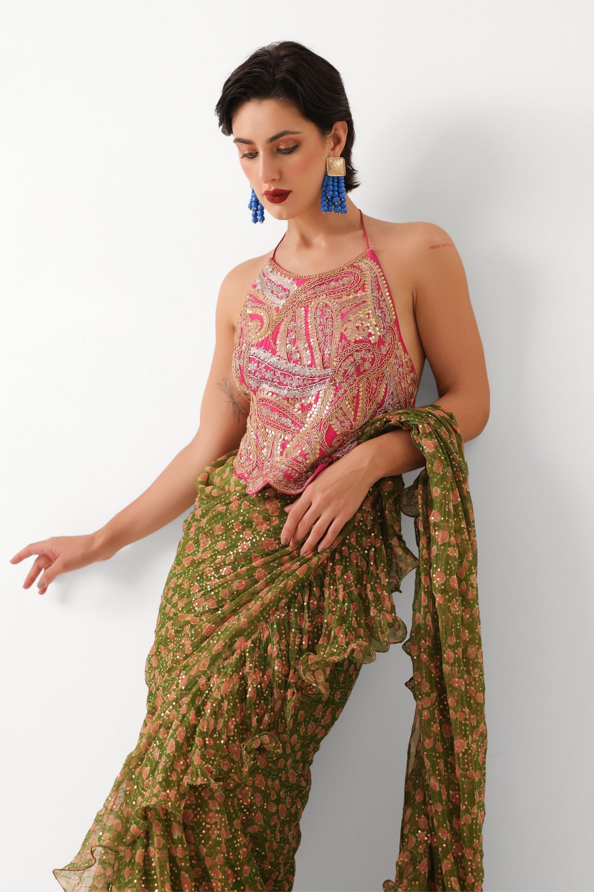 Ezra Jhilmil Saree Set