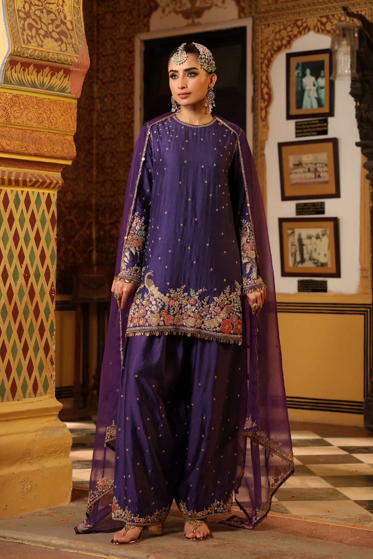 Ahista Purple Short Kurta Set