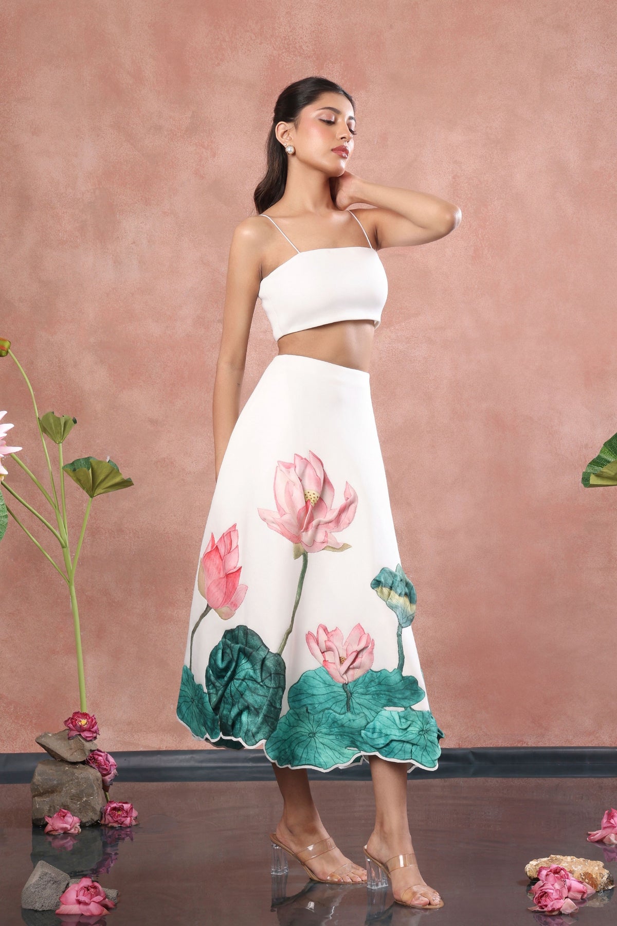 Printed Skirt Tube Top Set