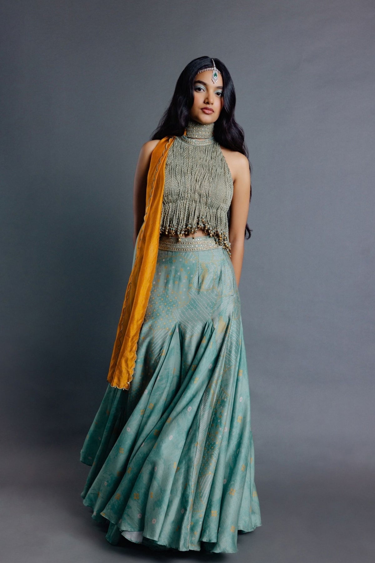 Sage Green Skirt Set