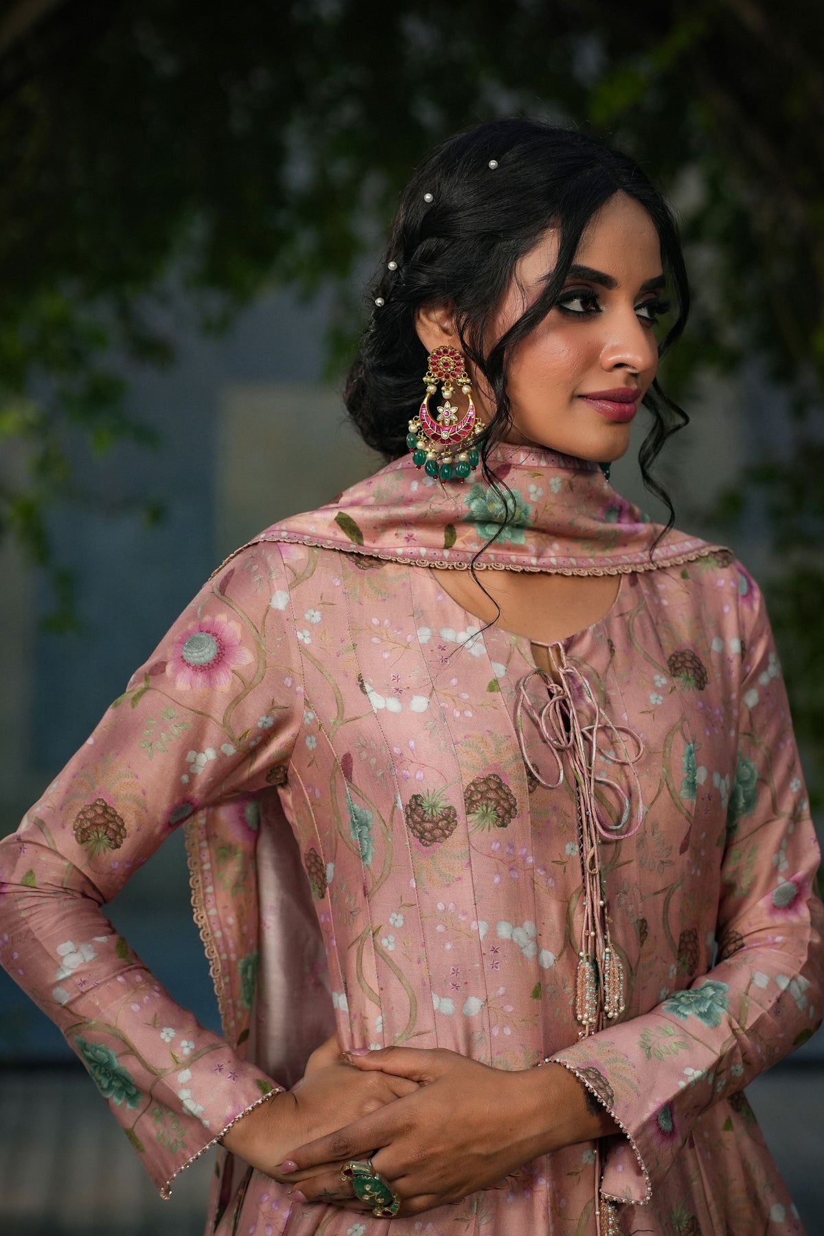 Mughal Bano Kalidar Set in Peach