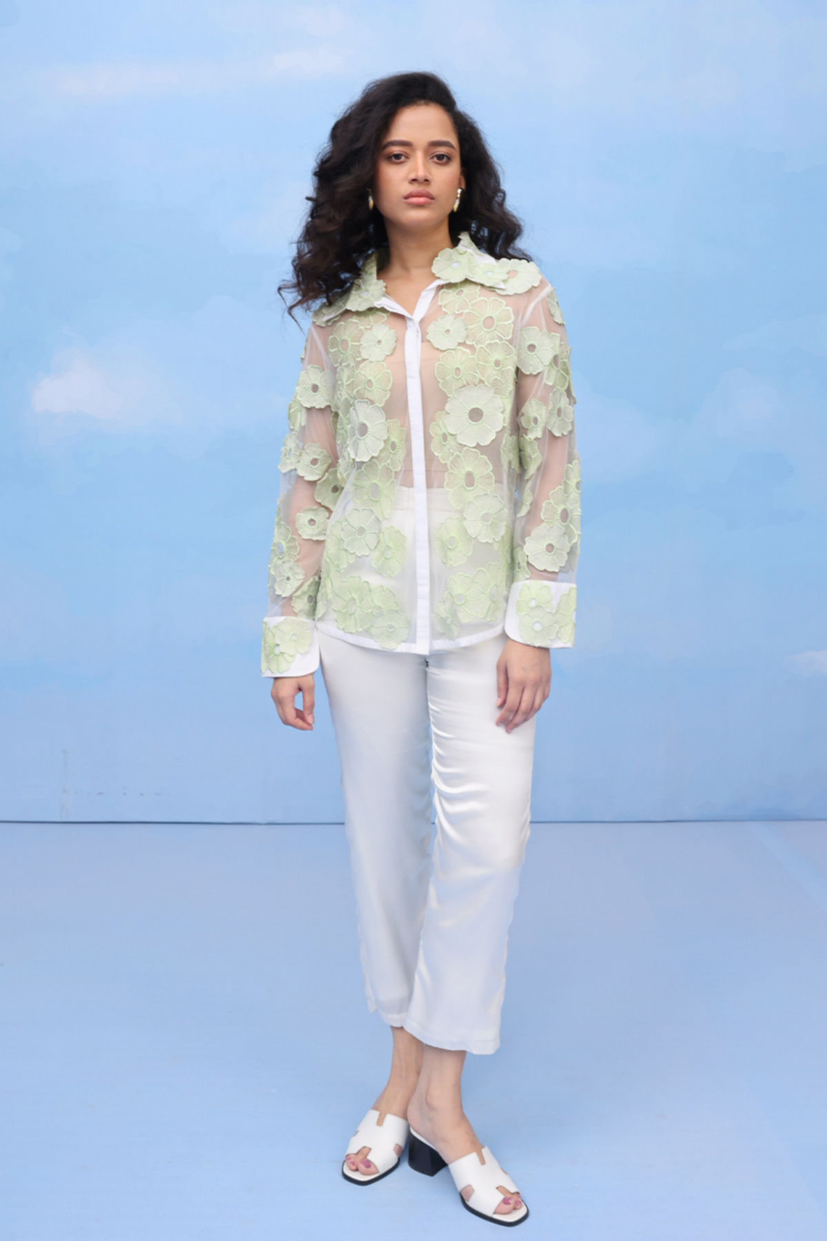 Felt Lime Flowerscape Shirt