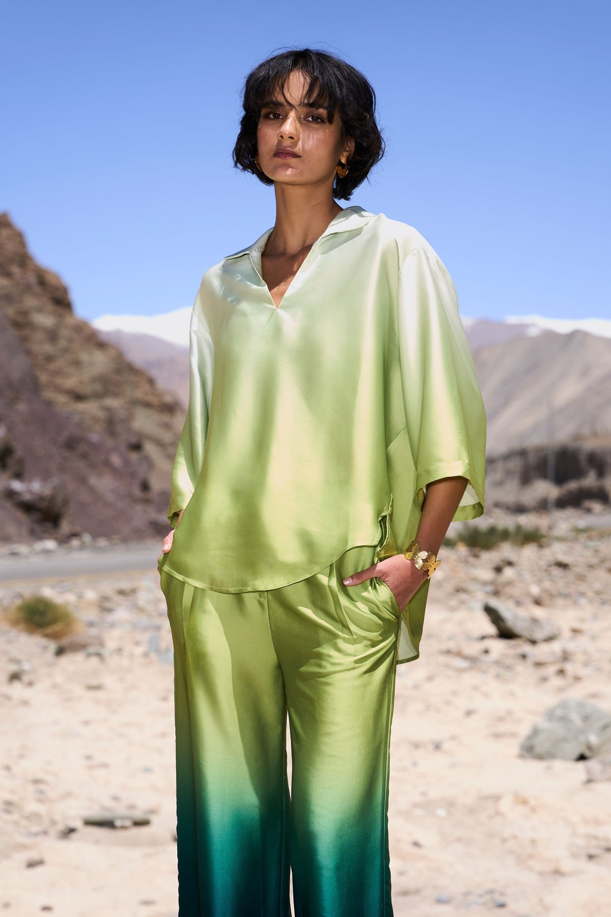 Ombré Satin Pant Set