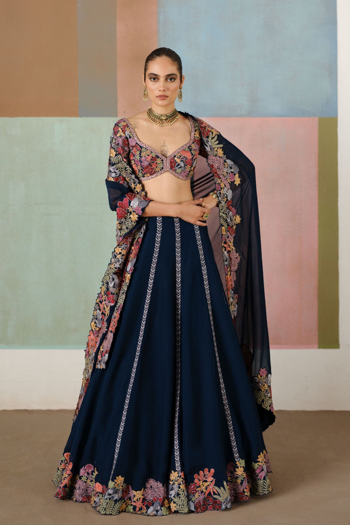 Navy Blue Ruhani Lehenga Set