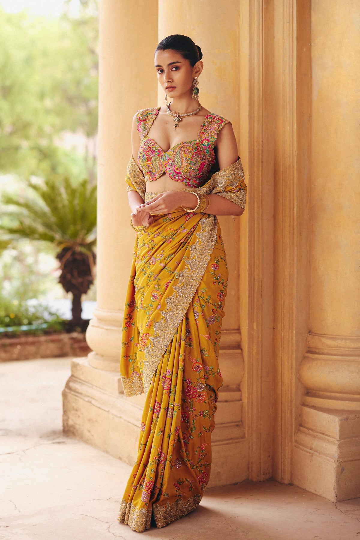 Yellow Dhruvi Saree Set