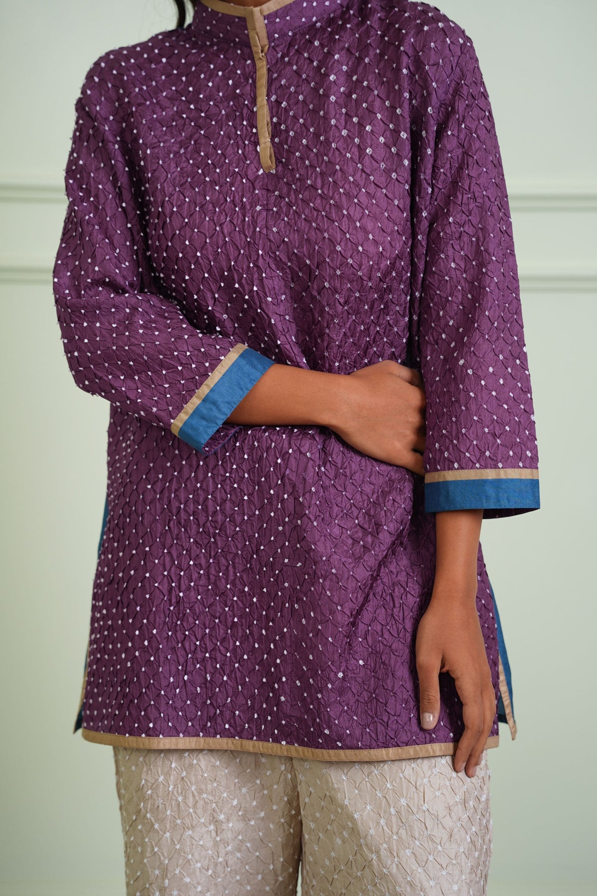 Lilac Crushed Bandhani Shirt