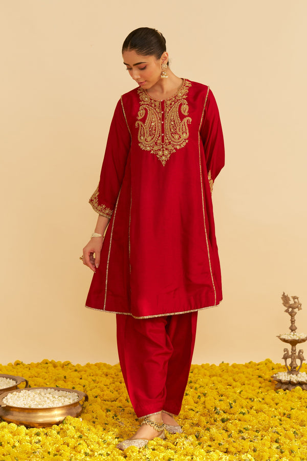 Sheetal Batra - Deep Red Salwar Set - Elahe