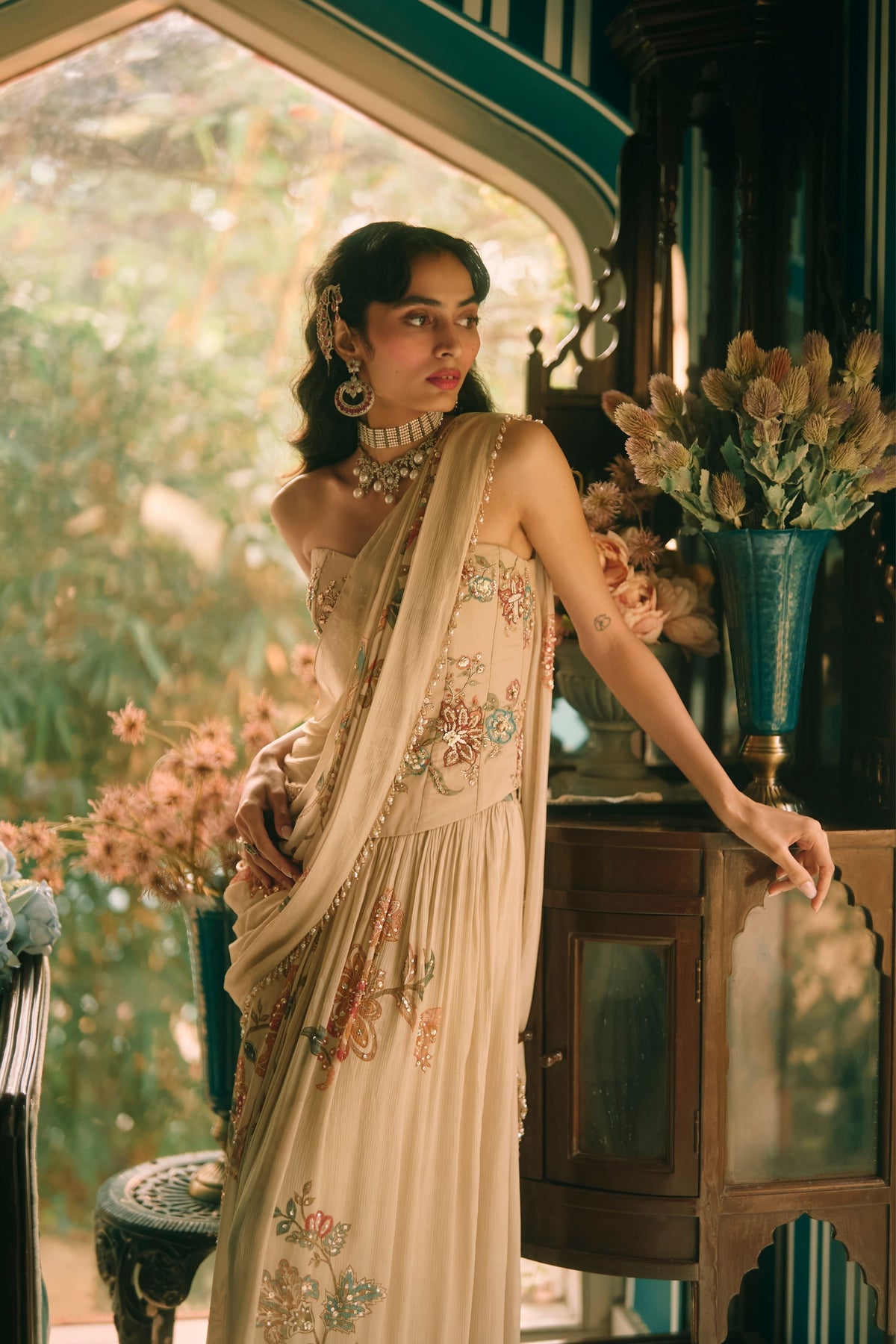 Magnolia Draped Saree Set