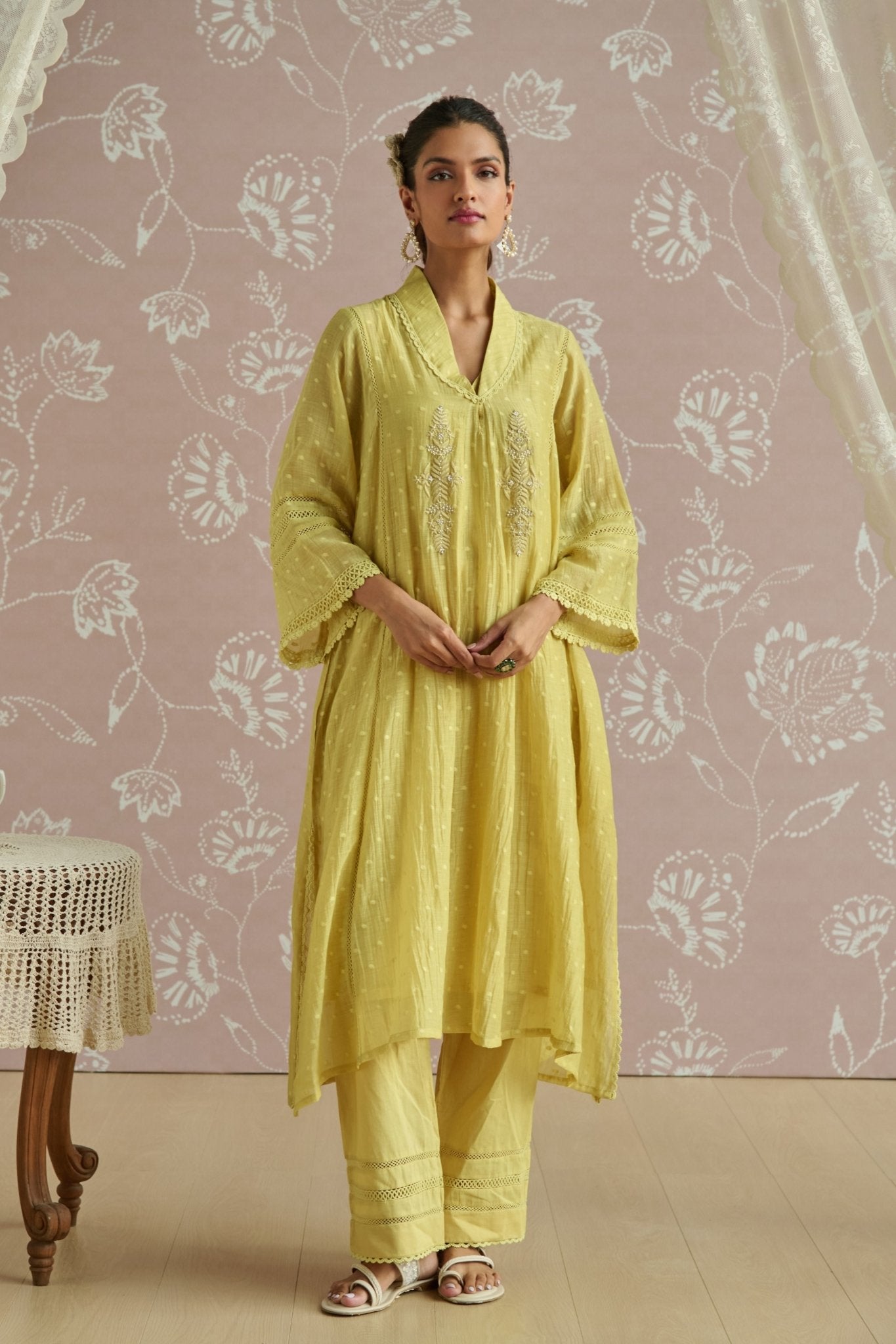 Yellow Fiza Kurta Set - Kritika Dawar - Elahe