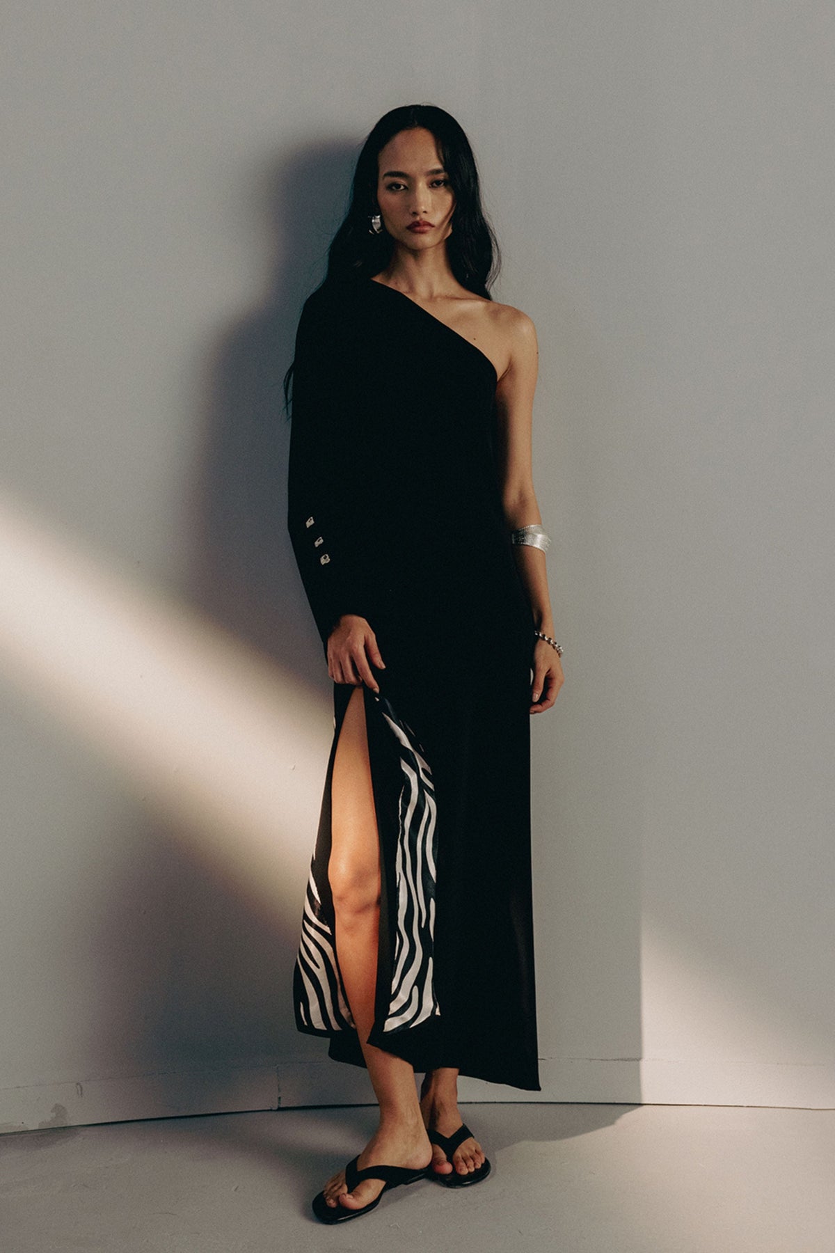 Noir One Shoulder Dress
