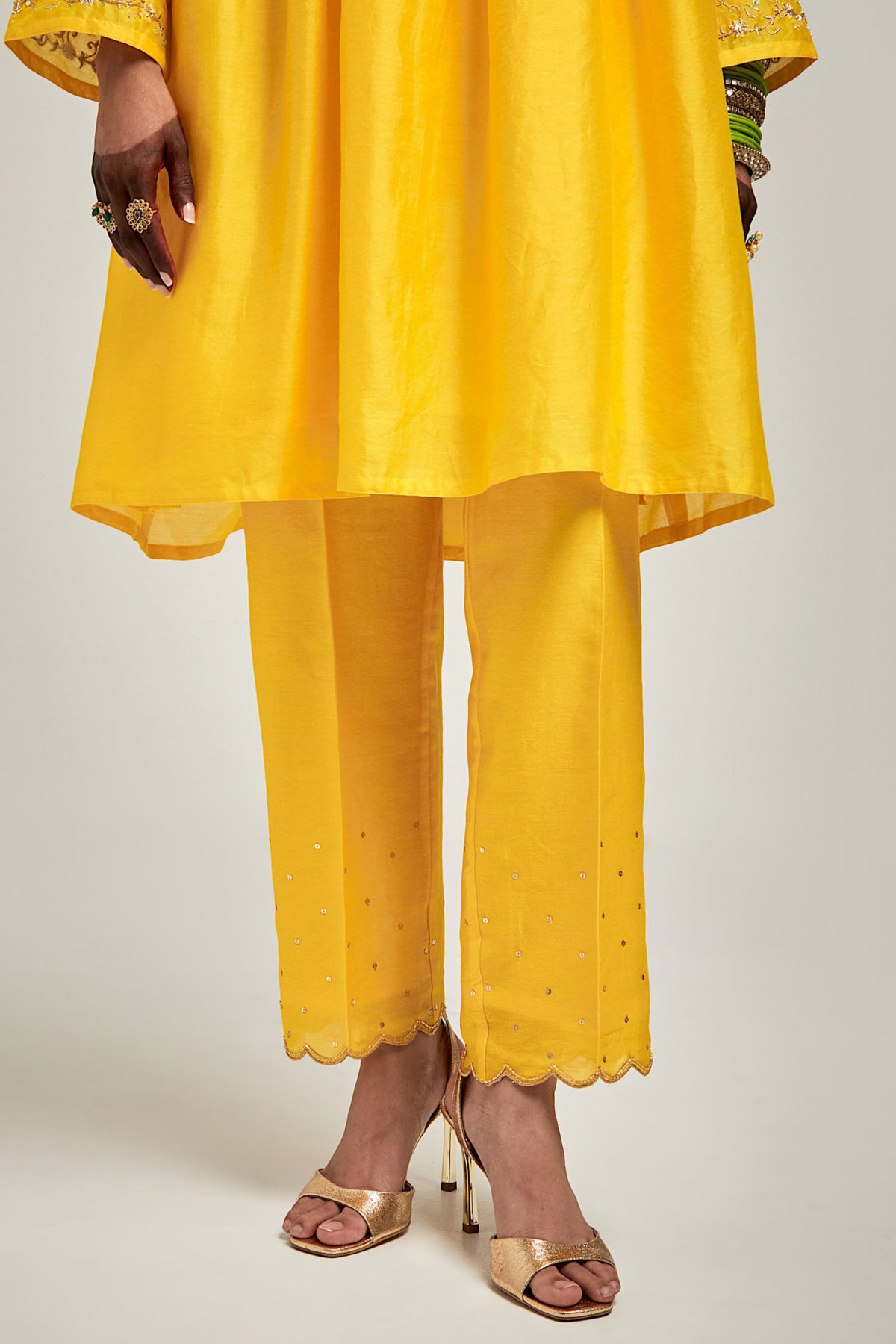 Yellow Short Kurta Set
