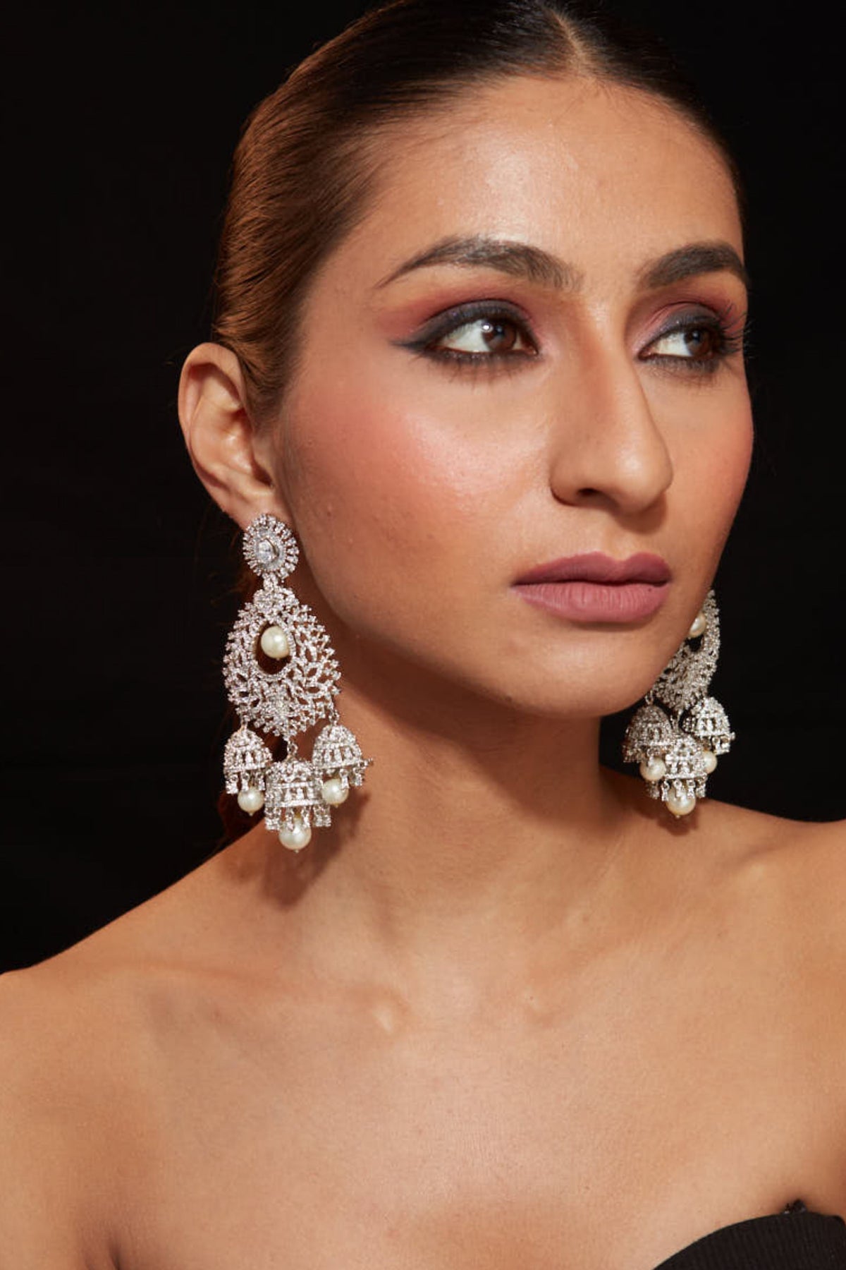 Silver Plated Zircon Earrings