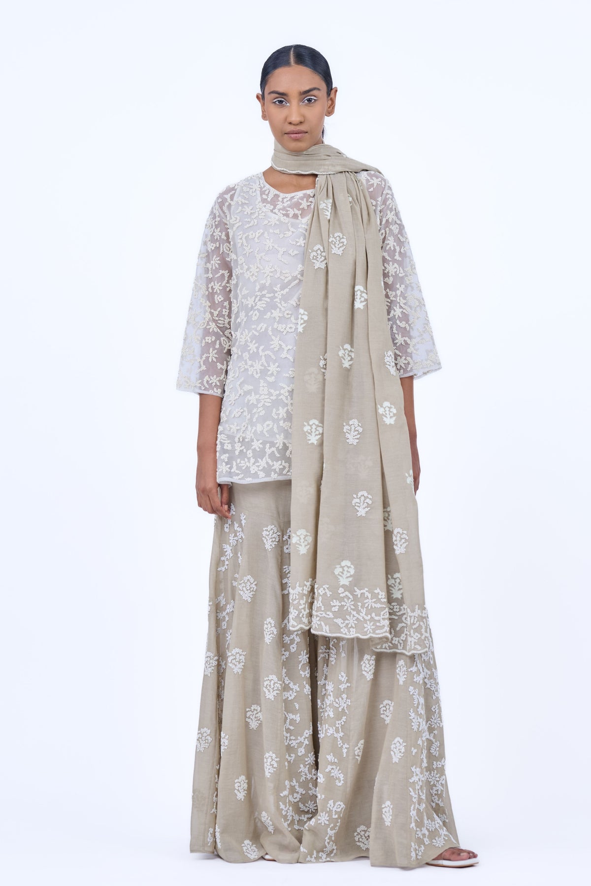 Handloom Cotton Beadwork Sharara