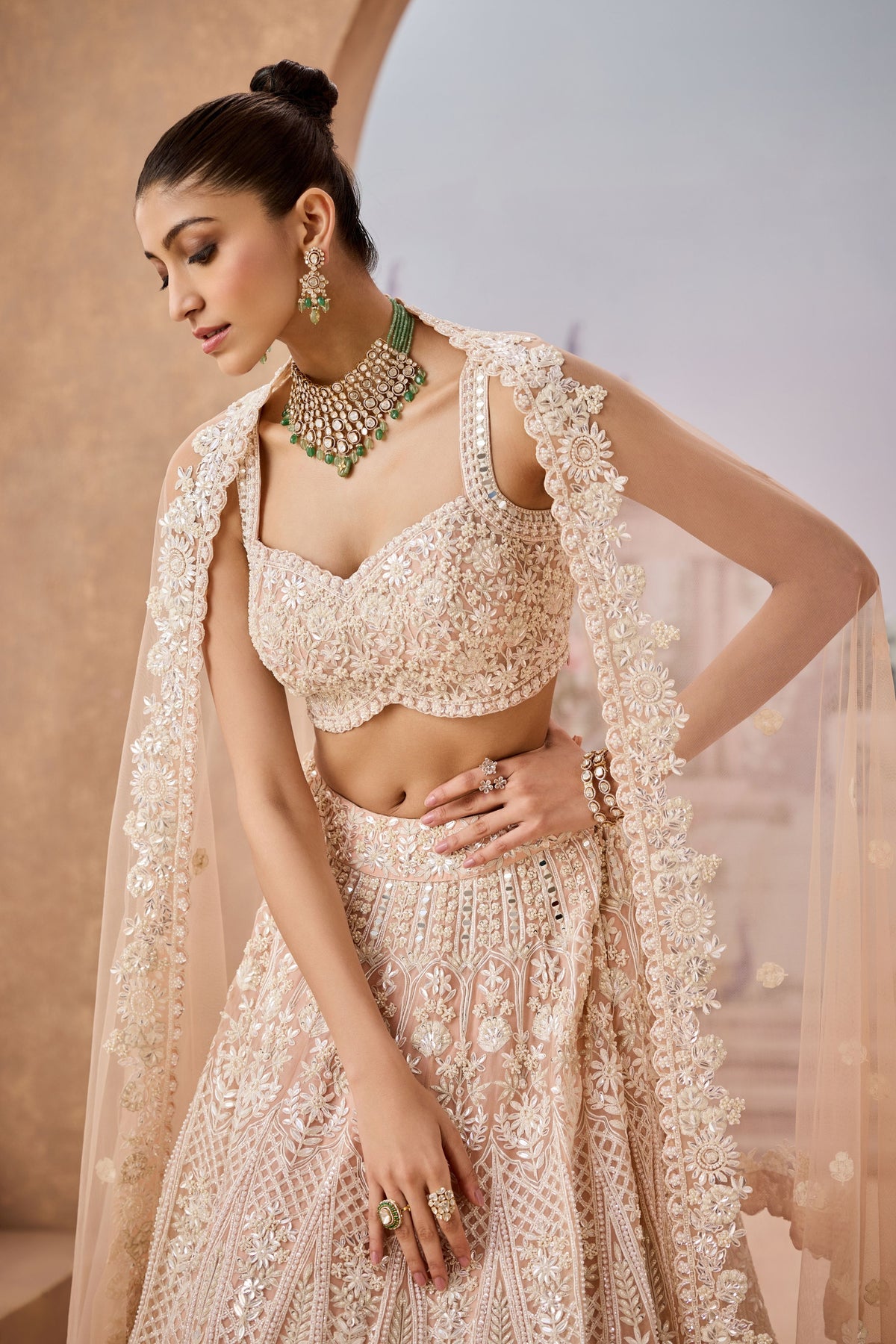 Mbb Nude Dori Lehenga Set