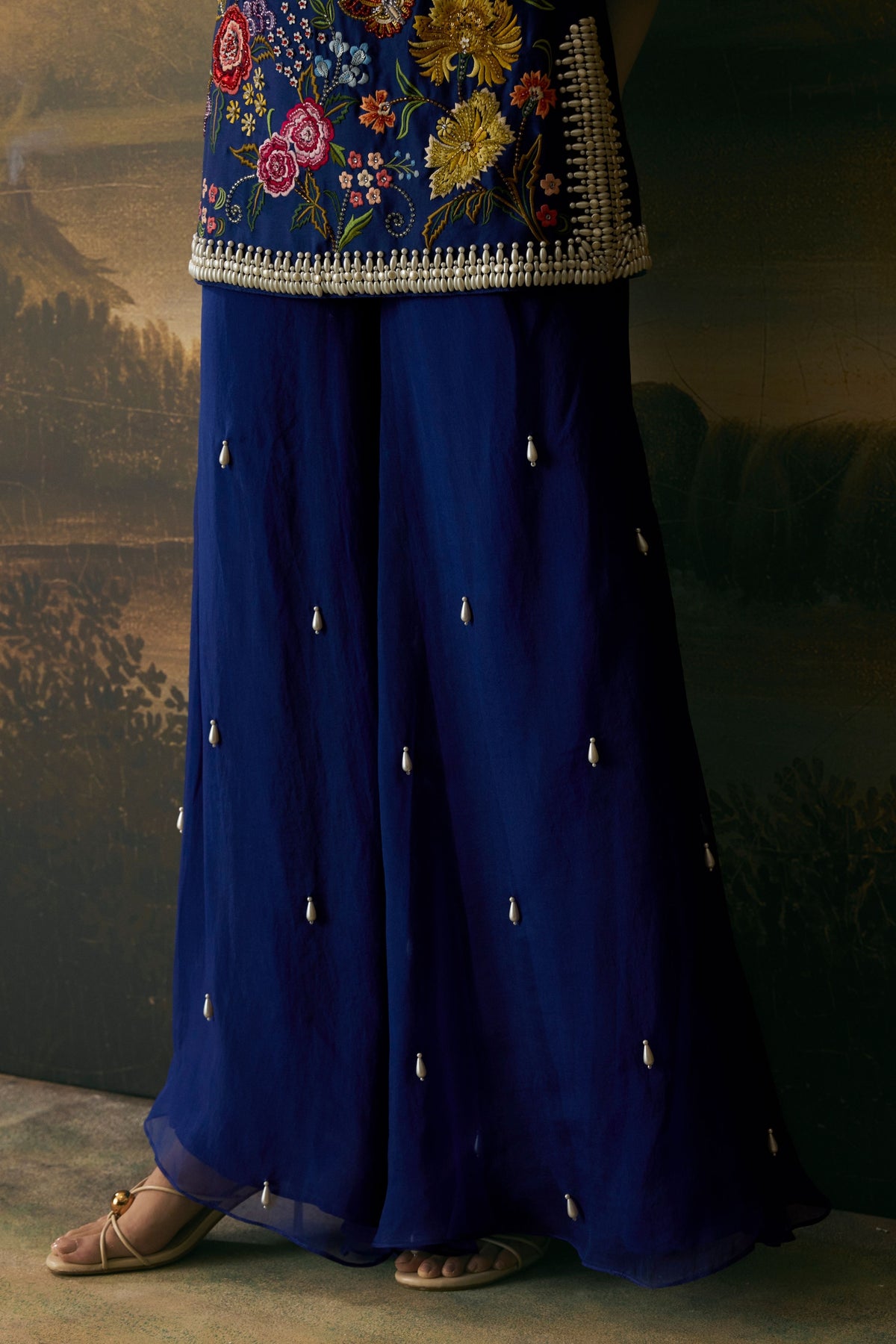 Cobalt Blue Sharara Set