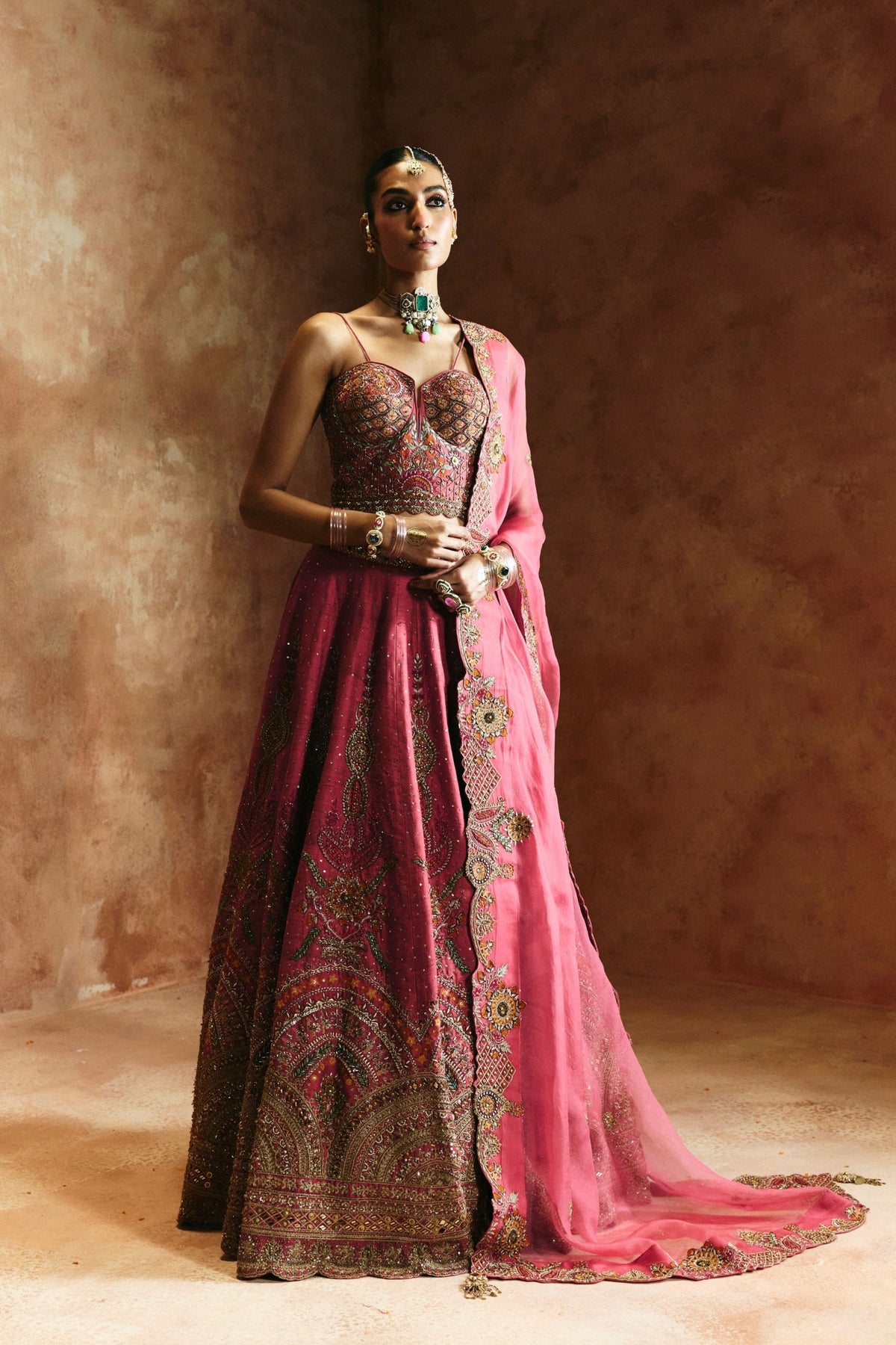 Carrot Zardozi Sindh Lehenga Set