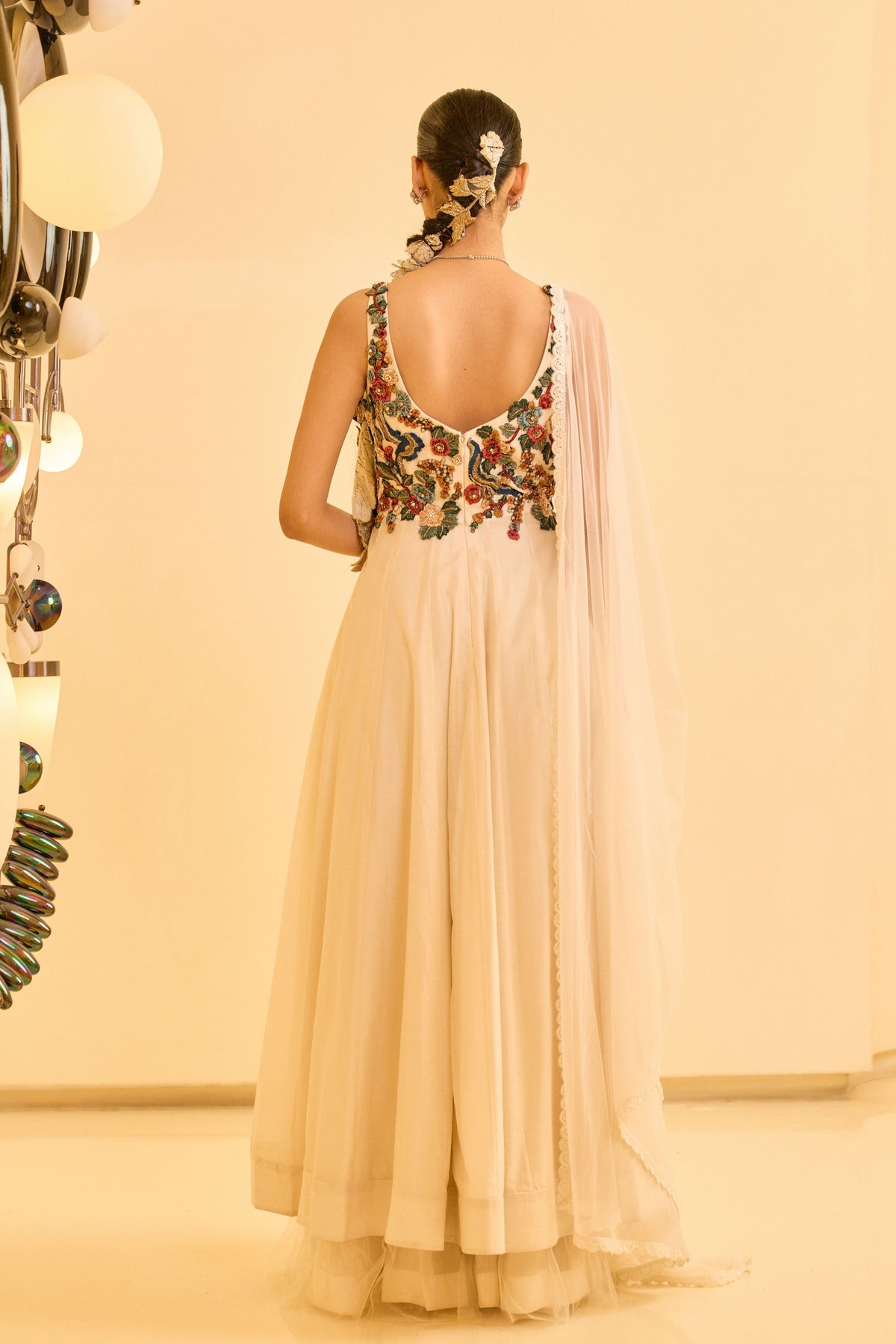 Ivory Bloom Anarkali Set