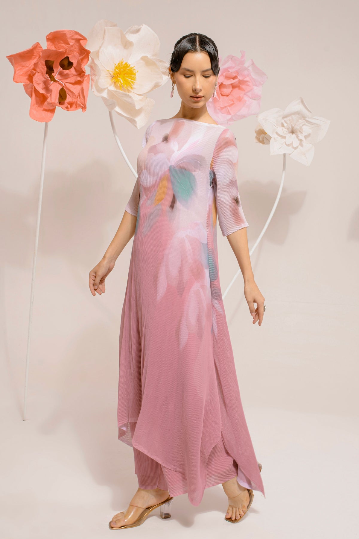 French Pink Sunshade Tunic Set