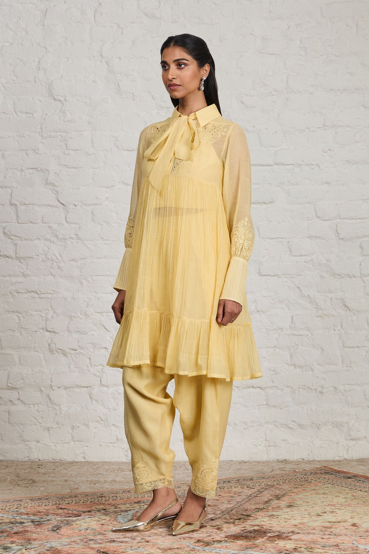 Cora Yellow Tunic Set