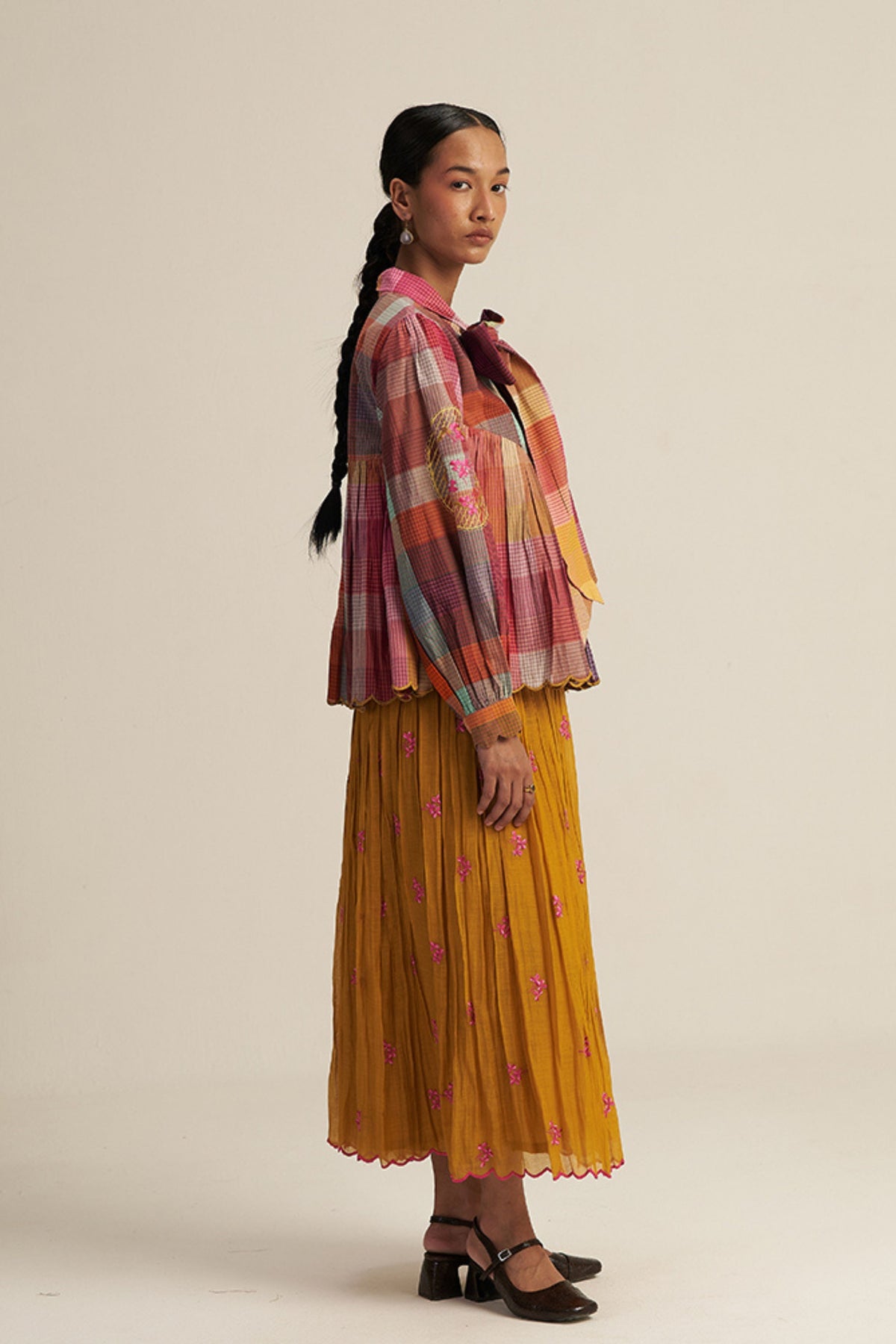 Mustard Kopou Skirt Set