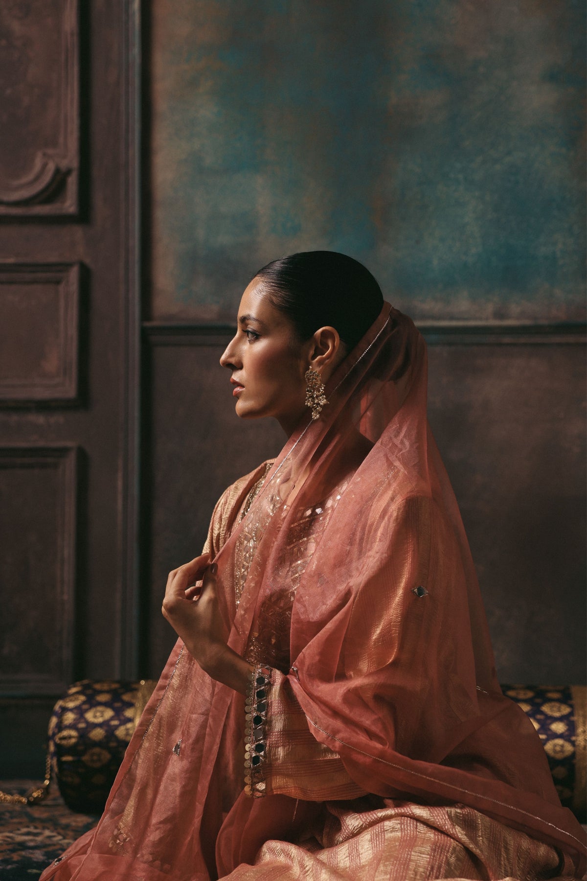 Peach Naksh Kurta Set