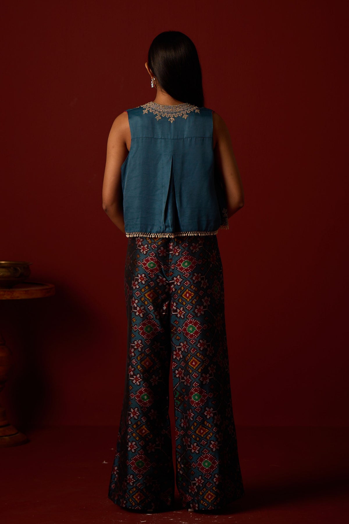 Ivory Asymmetrical Marodi Gilet Set