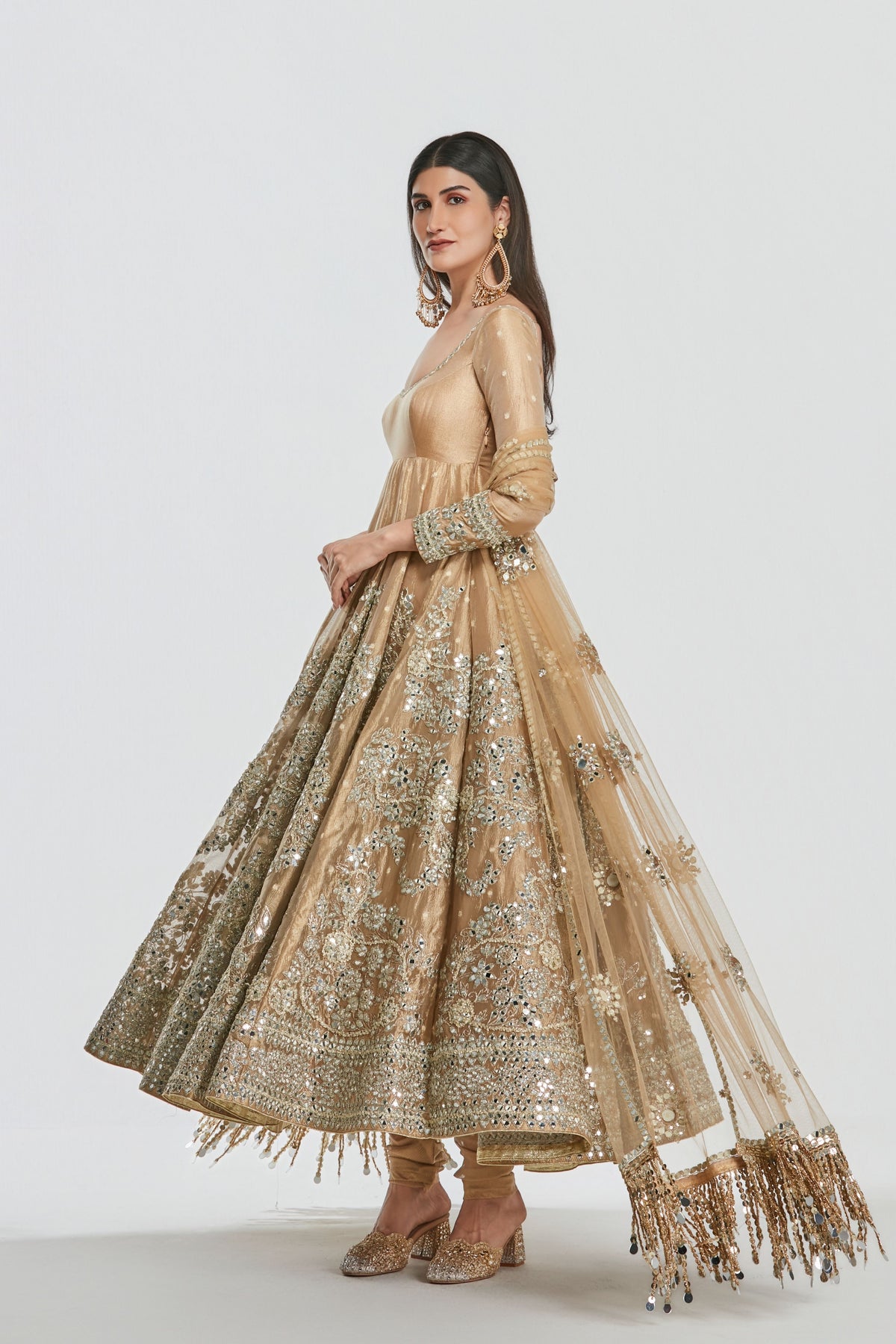 Opal Gold Anarkali Set
