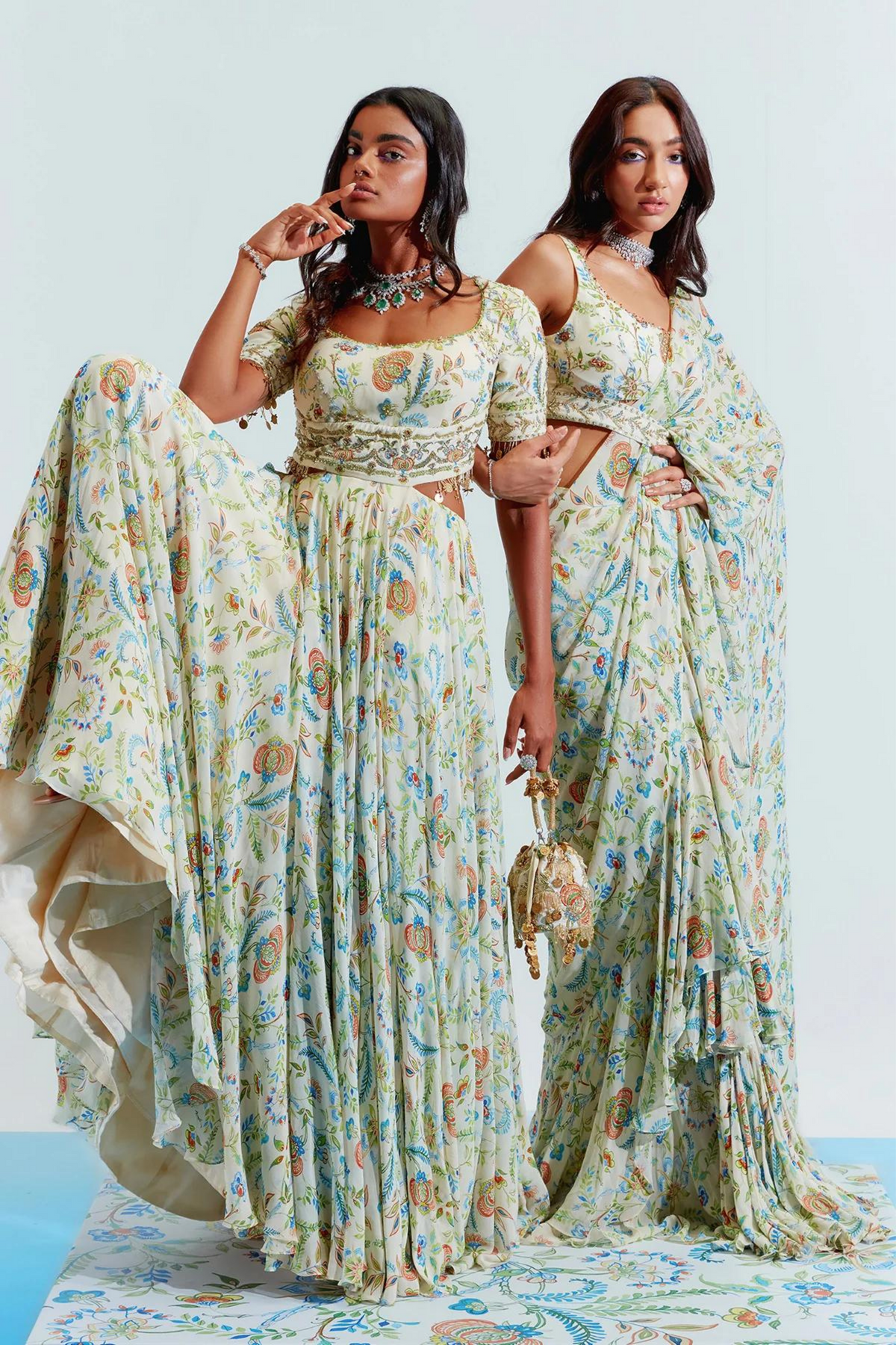 Bushra Ivory Embroidered Anarkali Set