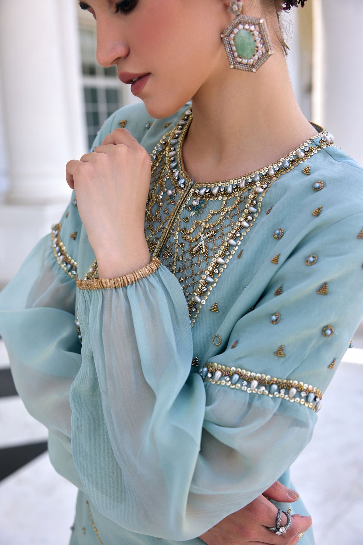 Zainab Flowy Gharara Set