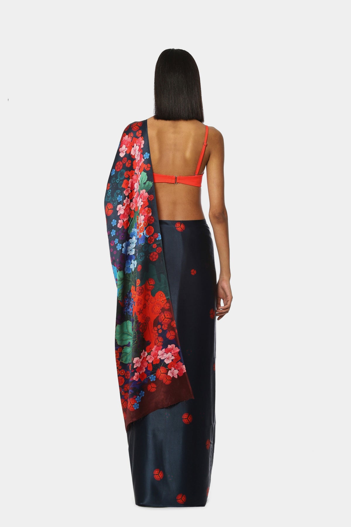 The Printed Blue Cobalt Saree