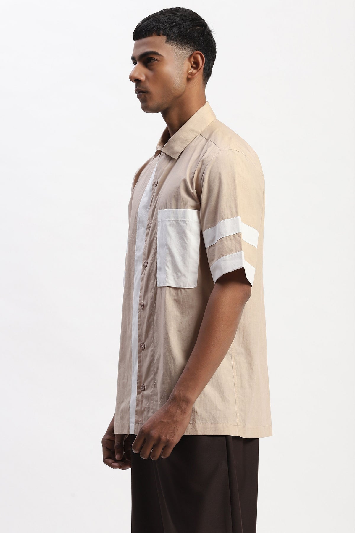 Khaki Patchwork Shirt