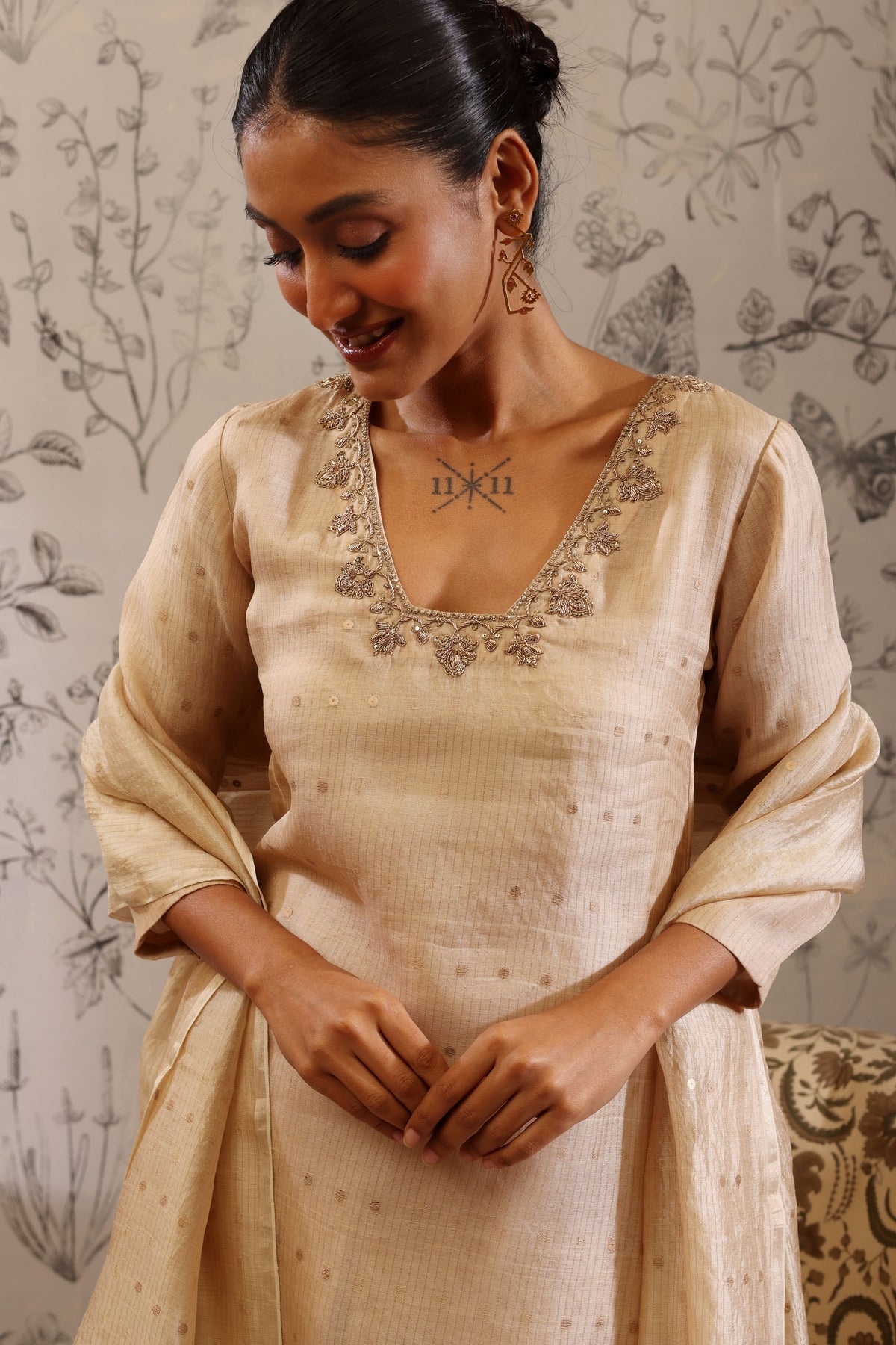 Padmini Beige Kurta Set